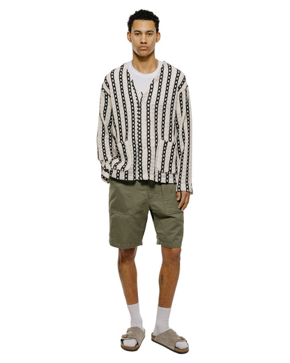 lost & found Engineered Garments Engineered Garments Knit Cardigan White/Black Stripe CP Crochet