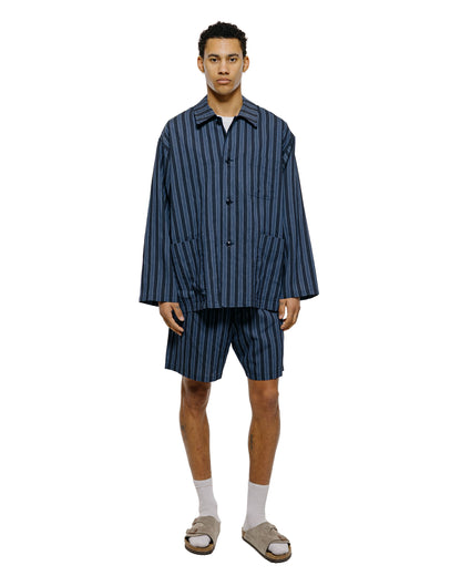 lost & found tss ts(s) Jacket Shirt Bold Stripe Viscose/Polyester Cloth Navy