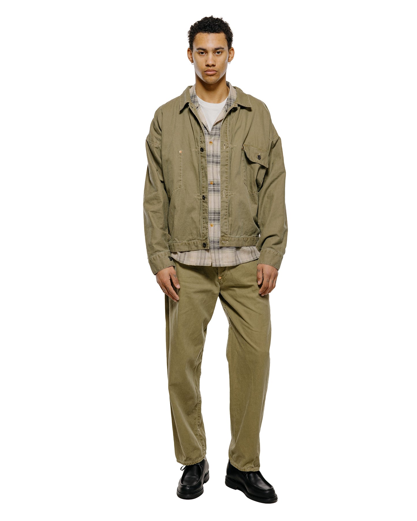 lost & found NICENESS NICENESS H.Sharky Vintage Treat Herringbone Twist Jeans Khaki