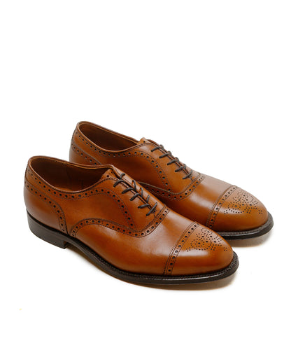lost & found Alden Alden Medallion Perf Tip Bal Oxford Burnished Tan Calfskin 911