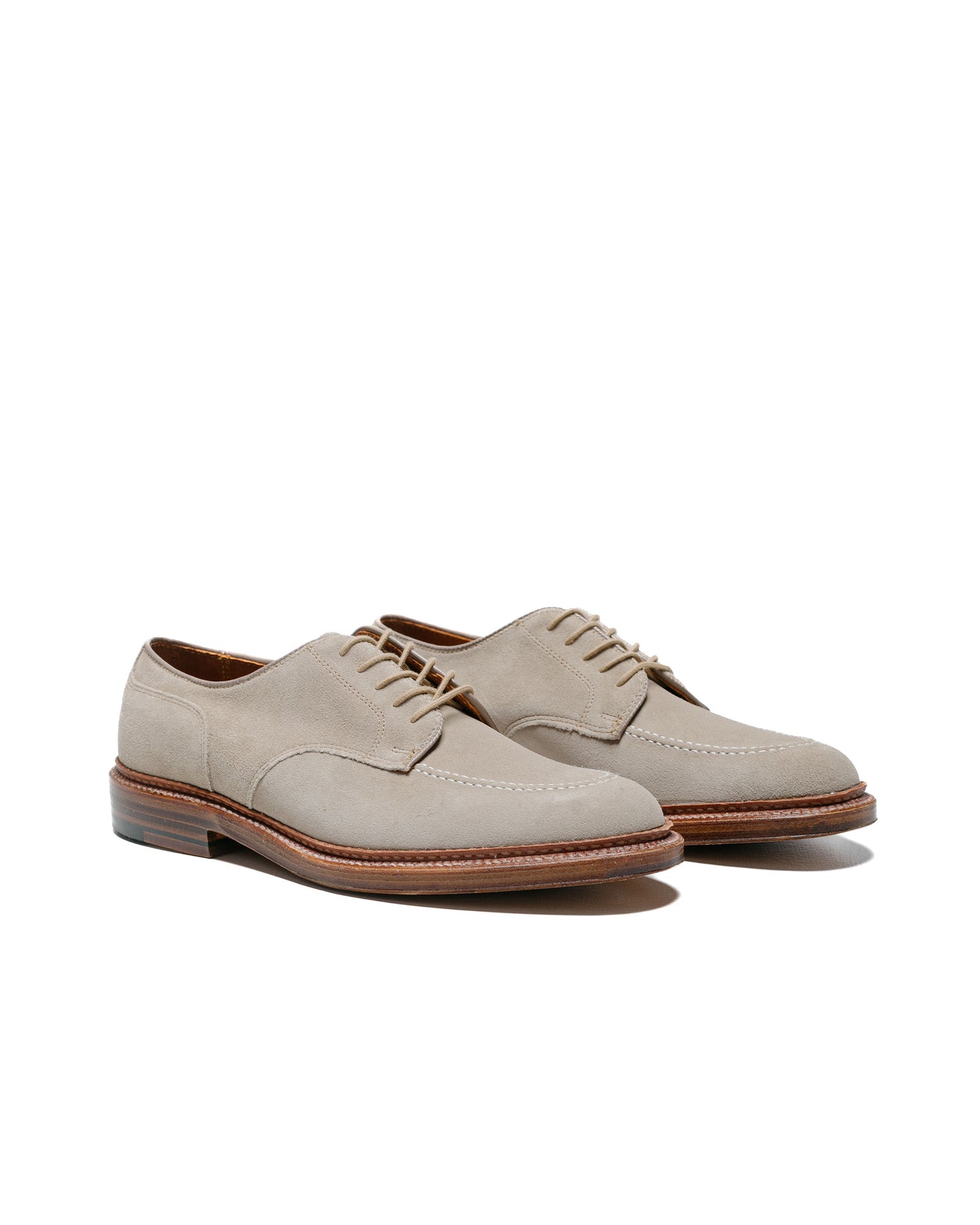 lost & found Alden Alden Mocc Toe Blucher Milkshake Suede 24088