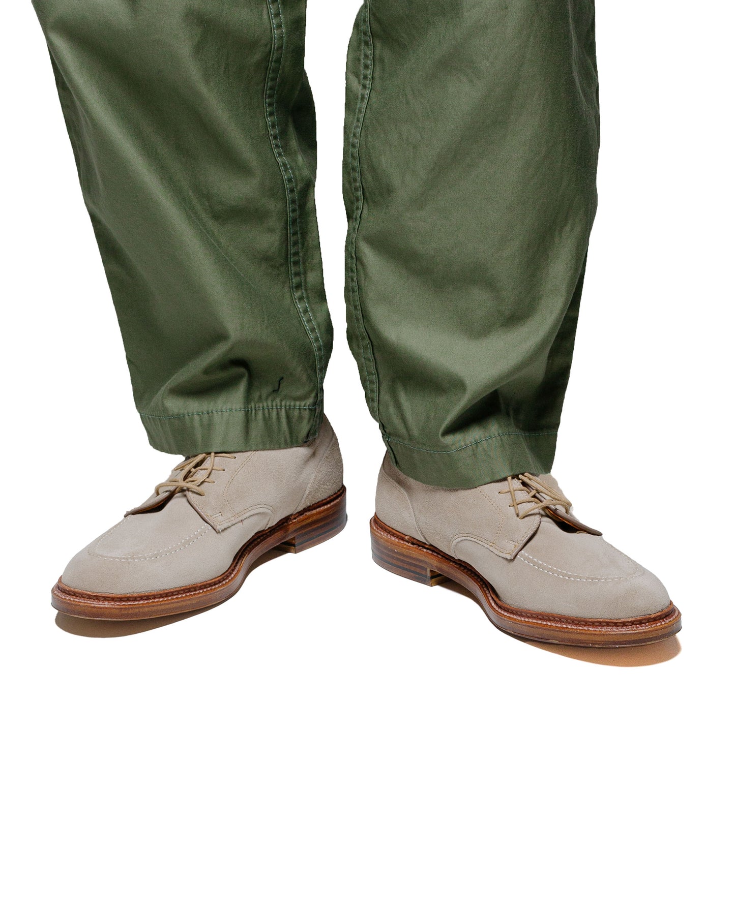 lost & found Alden Alden Mocc Toe Blucher Milkshake Suede 24088