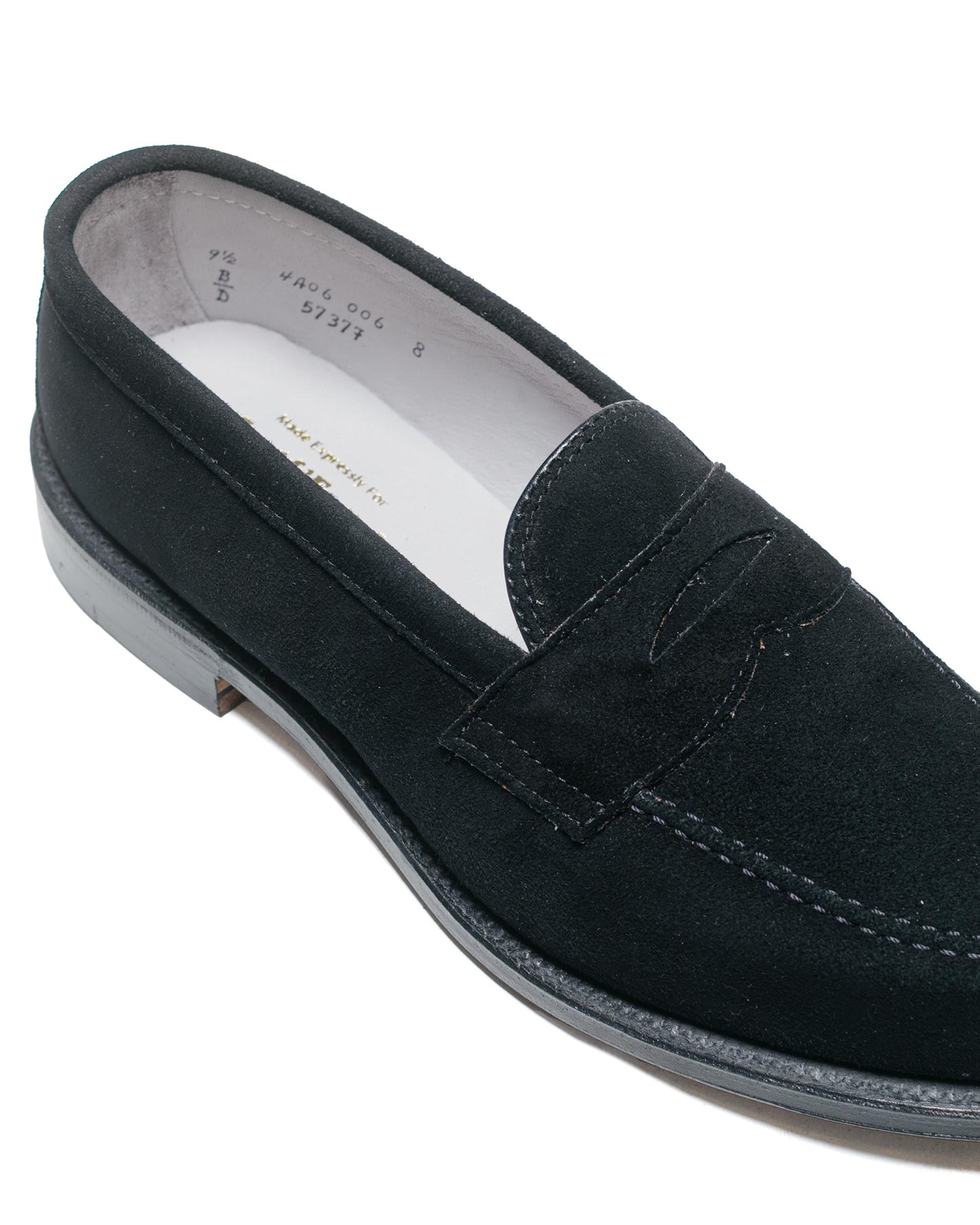 lost & found Alden Alden Penny Loafer Black Suede 5737F 'The Little Nicky'