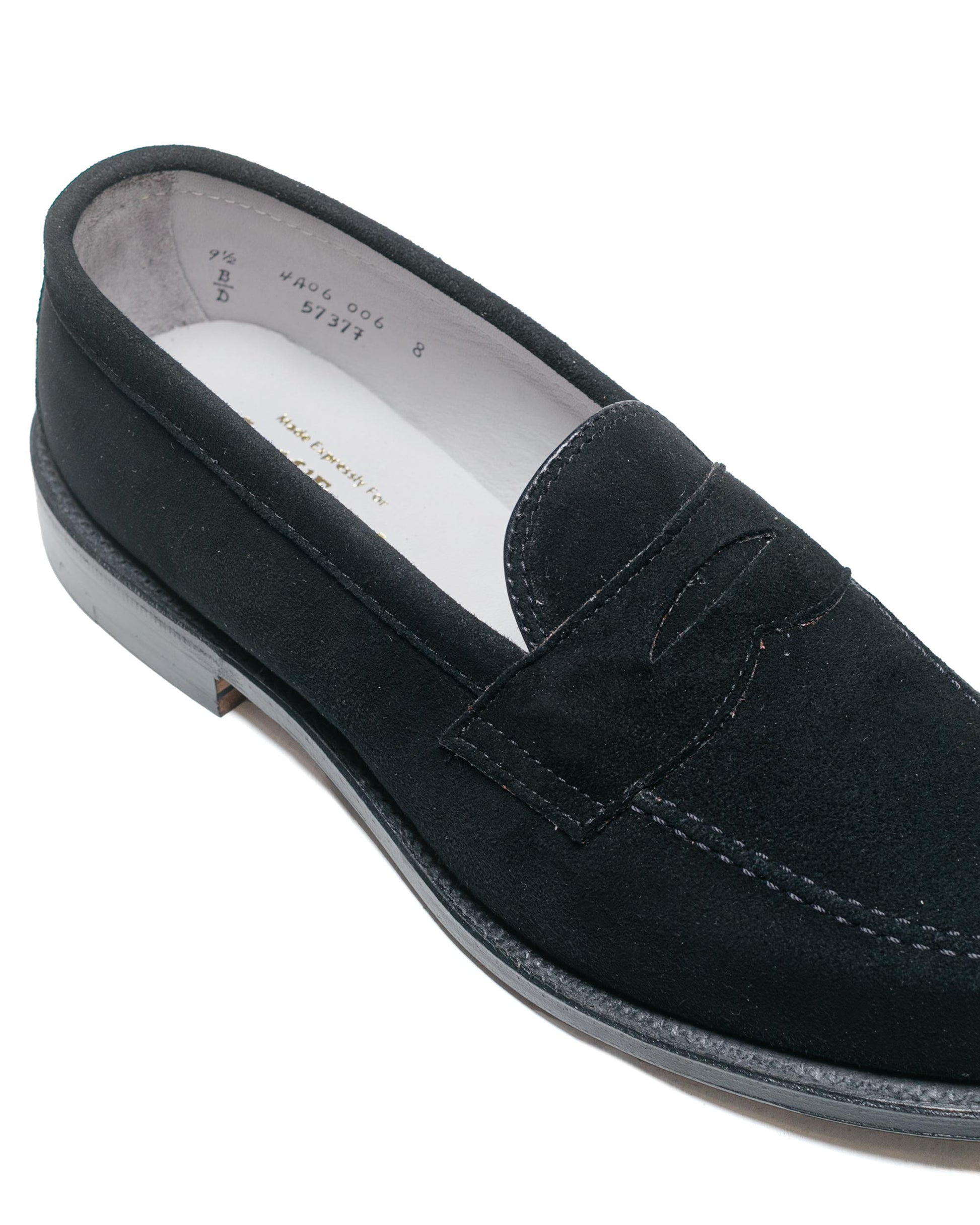 lost & found Alden Alden Penny Loafer Black Suede 5737F 'The Little Nicky'