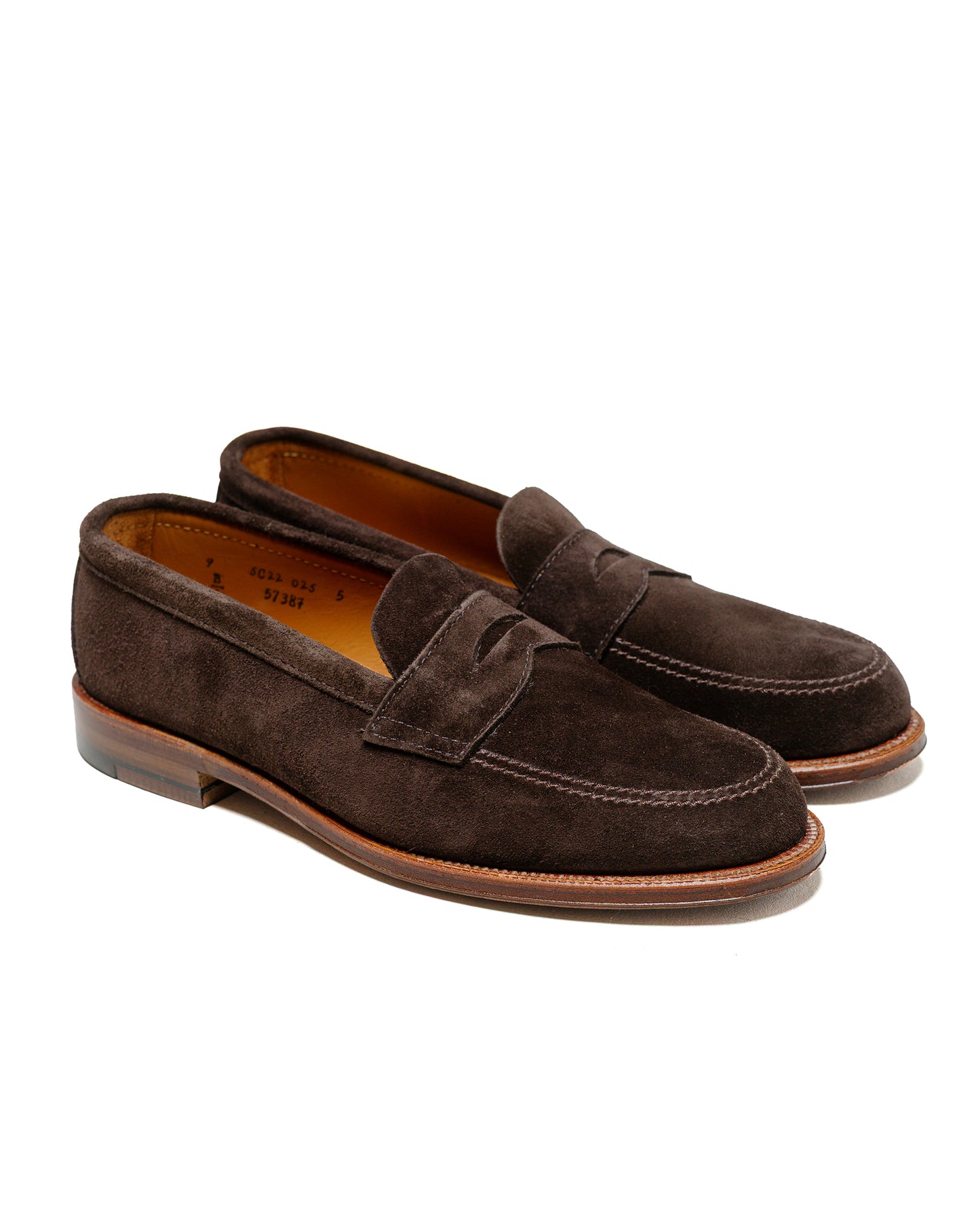 lost & found Alden Alden Penny Loafer Dark Brown Suede 5738F