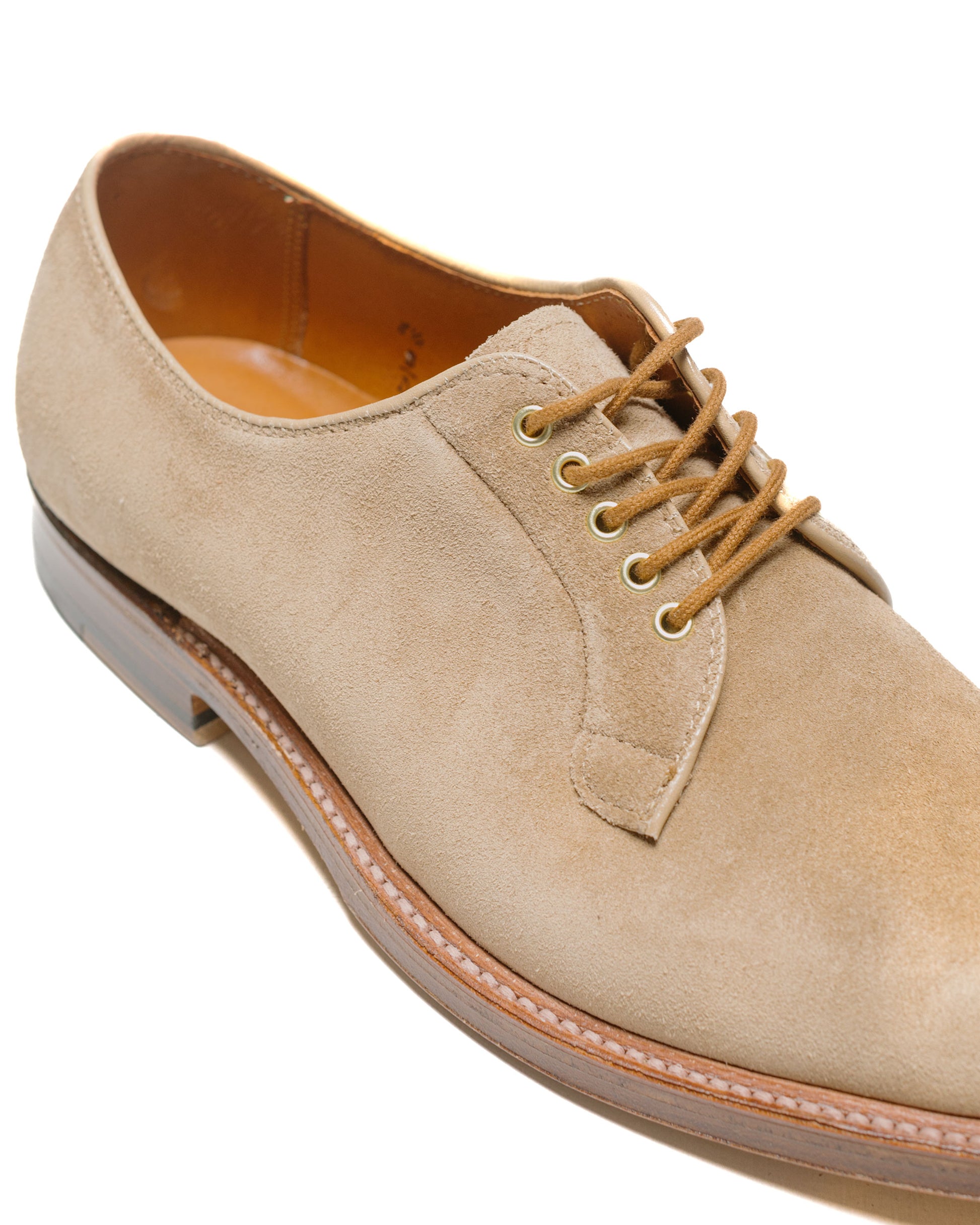 lost & found Alden Alden Plain Toe Blucher Tan Suede G2401