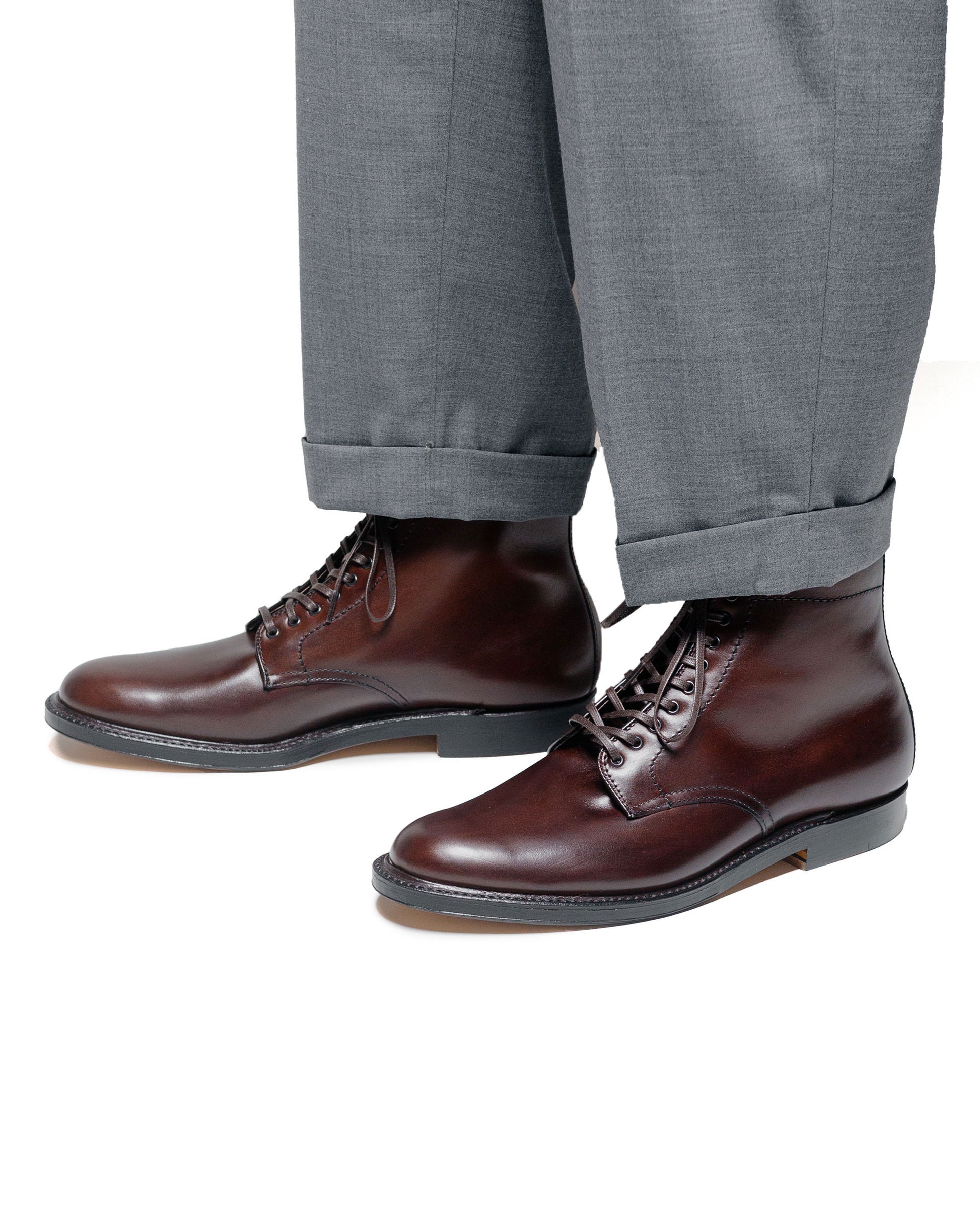 lost & found Alden Alden Plain Toe Boot Dark Brown Calfskin G2804
