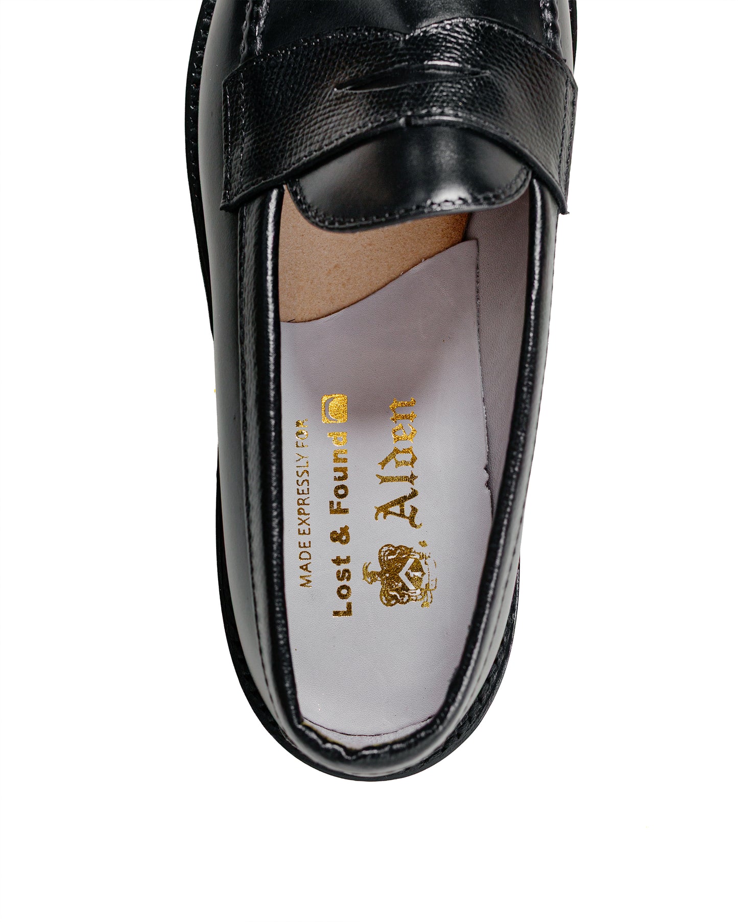 lost & found Alden Alden Penny Loafer Black Calfskin/Black Alpine Grain G2201