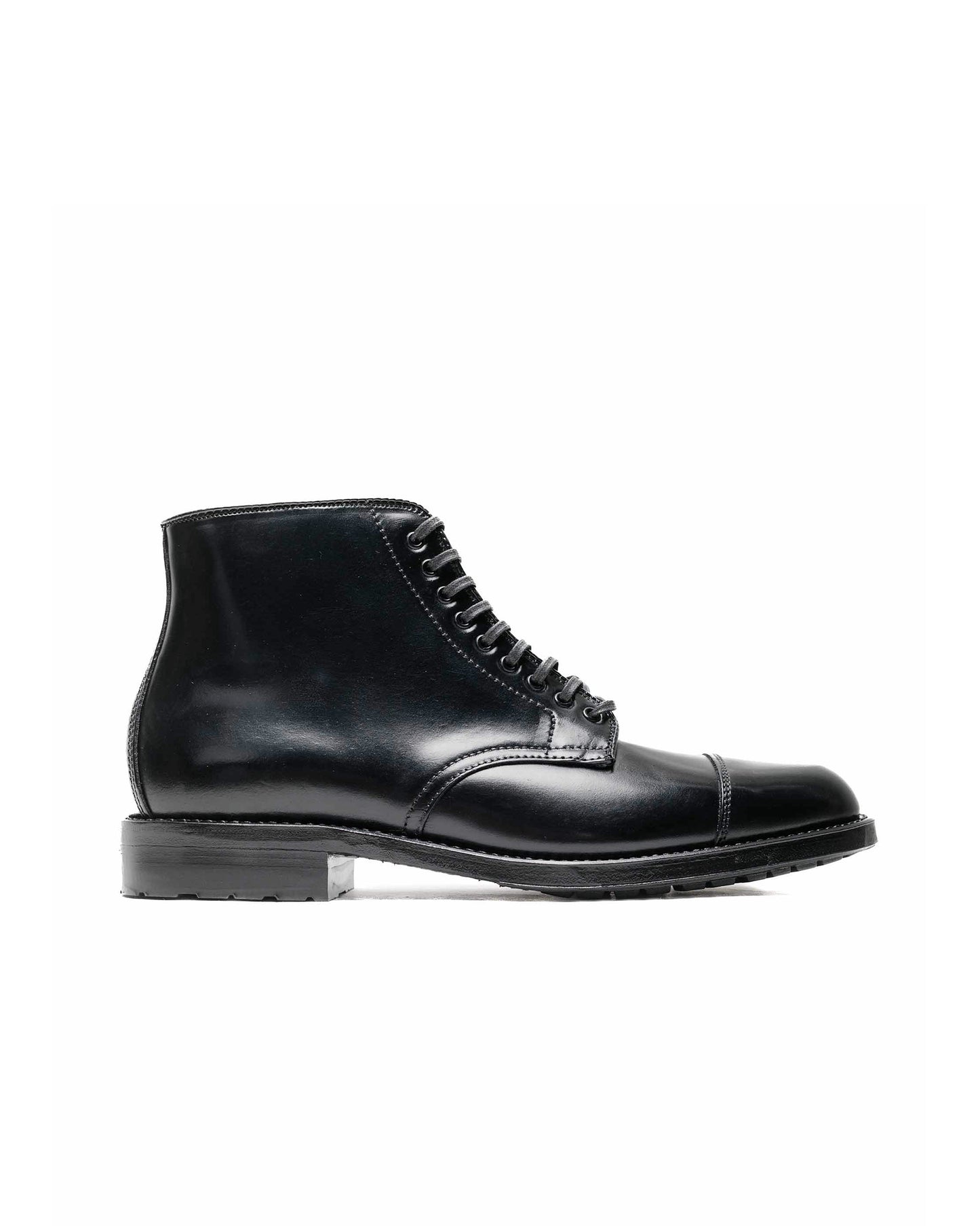 lost & found Alden Alden Straight Tip Boot With Commando Sole Black Shell Cordovan 39625C