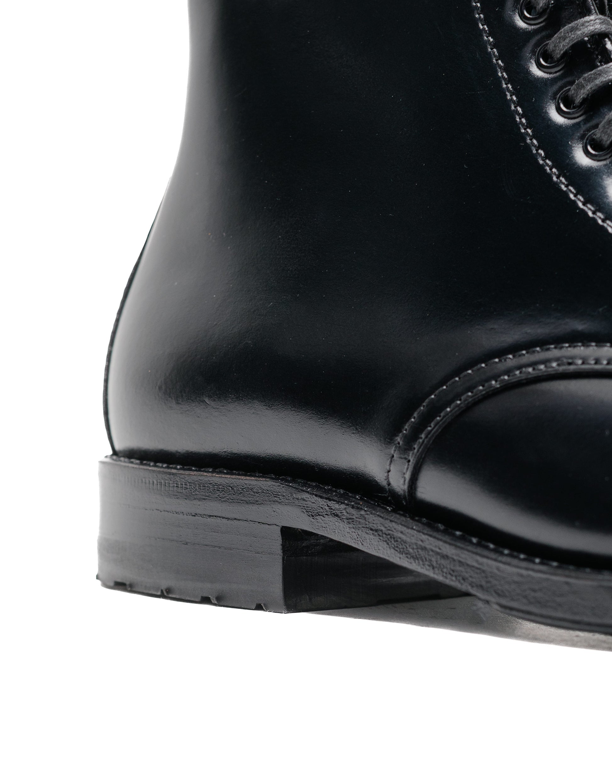 lost & found Alden Alden Straight Tip Boot With Commando Sole Black Shell Cordovan 39625C