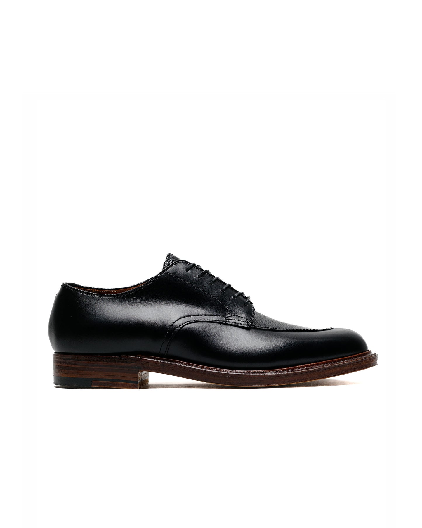 lost & found Alden Alden V Tip Blucher Black Calfskin/Black Regina Grain G2603