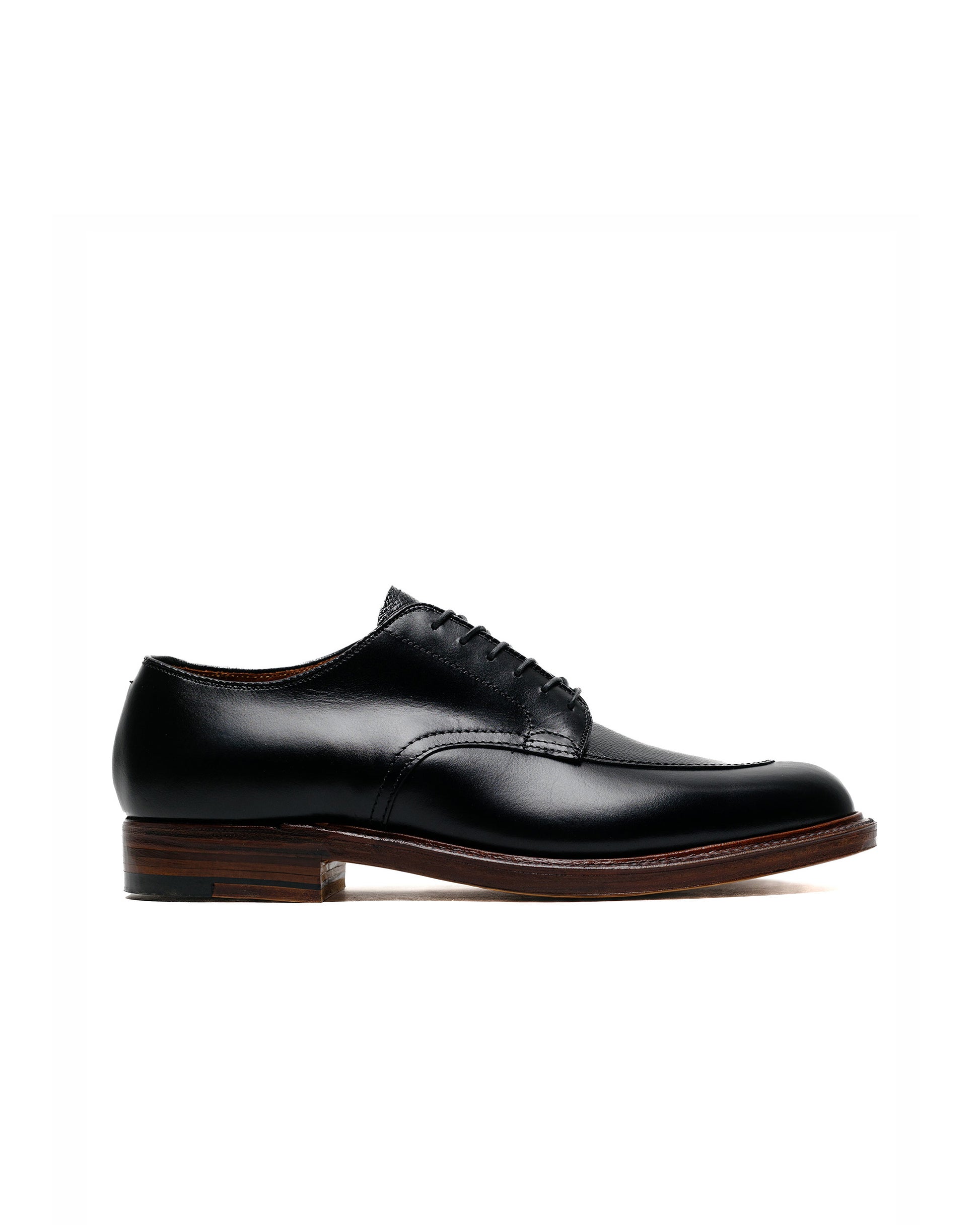 lost & found Alden Alden V Tip Blucher Black Calfskin/Black Regina Grain G2603
