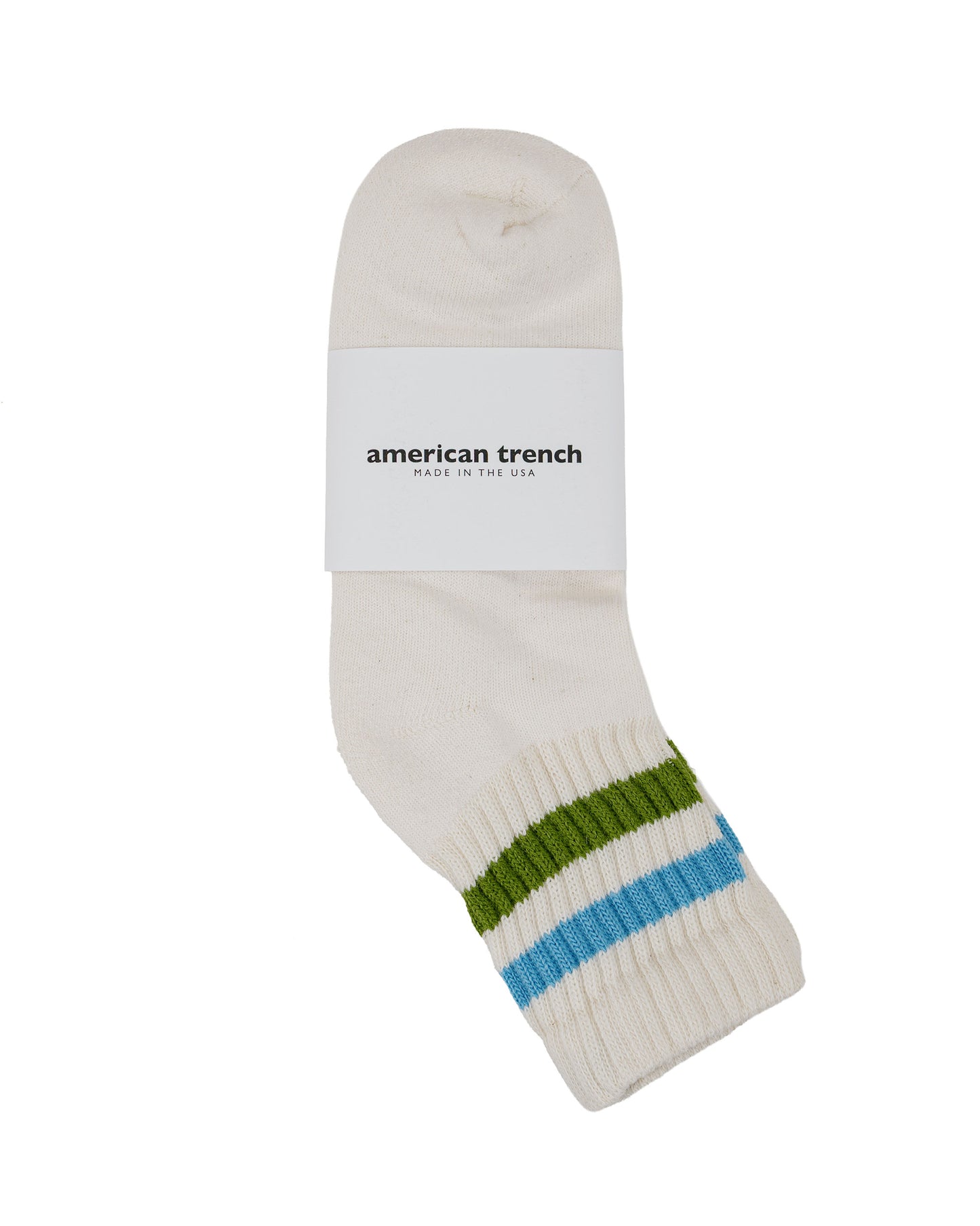 lost & found American Trench American Trench The Retro Stripe Quarter Crew Col. Blue/Chive