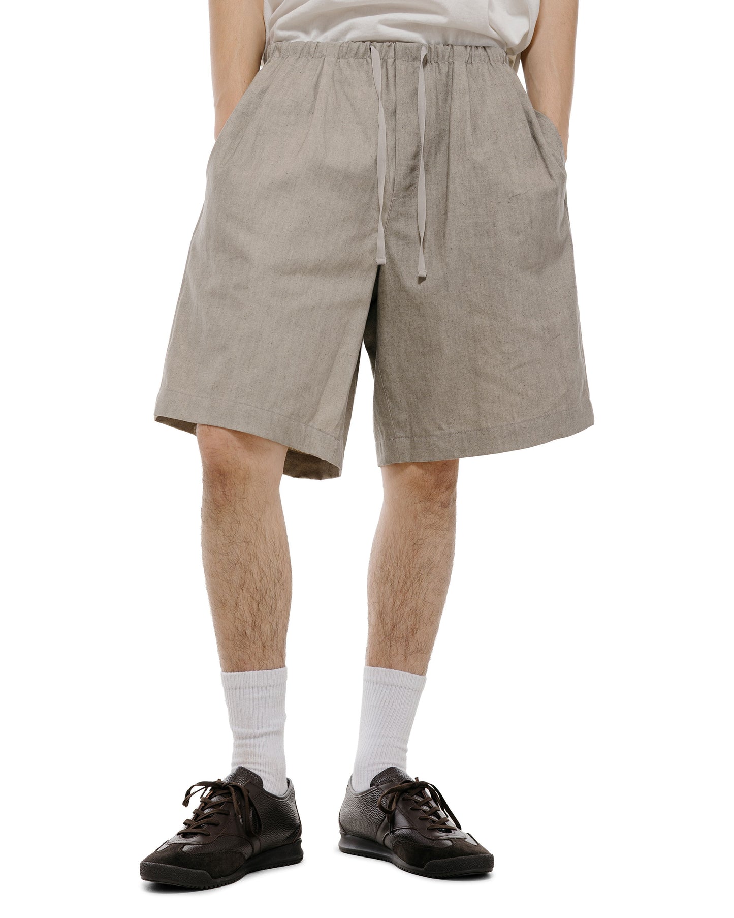 lost & found Amomento Amomento Linen Drawstring Shorts Beige