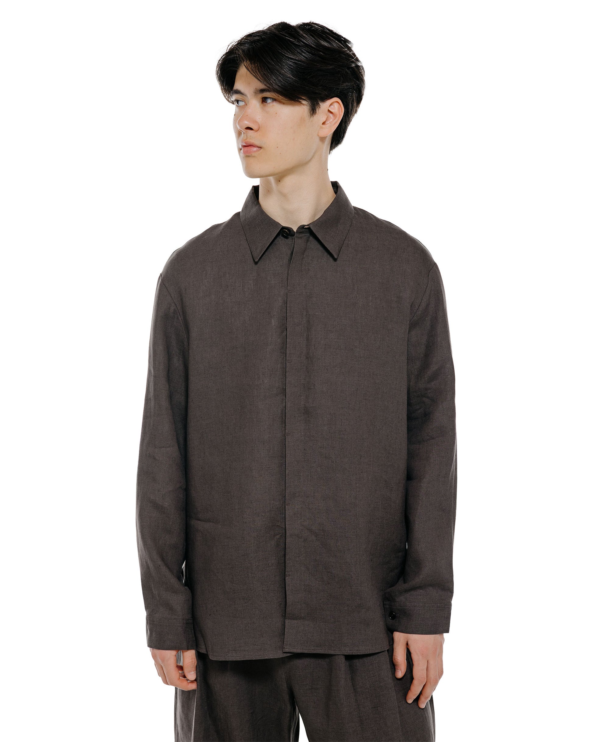 lost & found Amomento Amomento Linen Oversized Shirt Khaki Grey