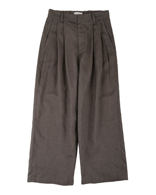 lost & found Amomento Amomento Linen Two Tuck Wide Pants Khaki