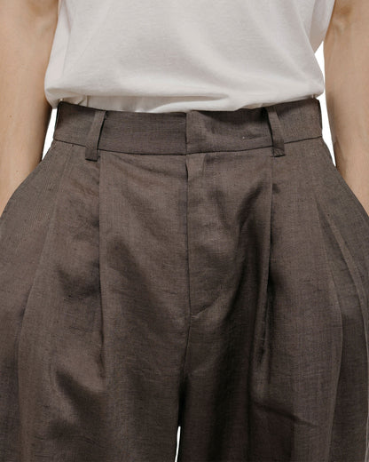 lost & found Amomento Amomento Linen Two Tuck Wide Pants Khaki