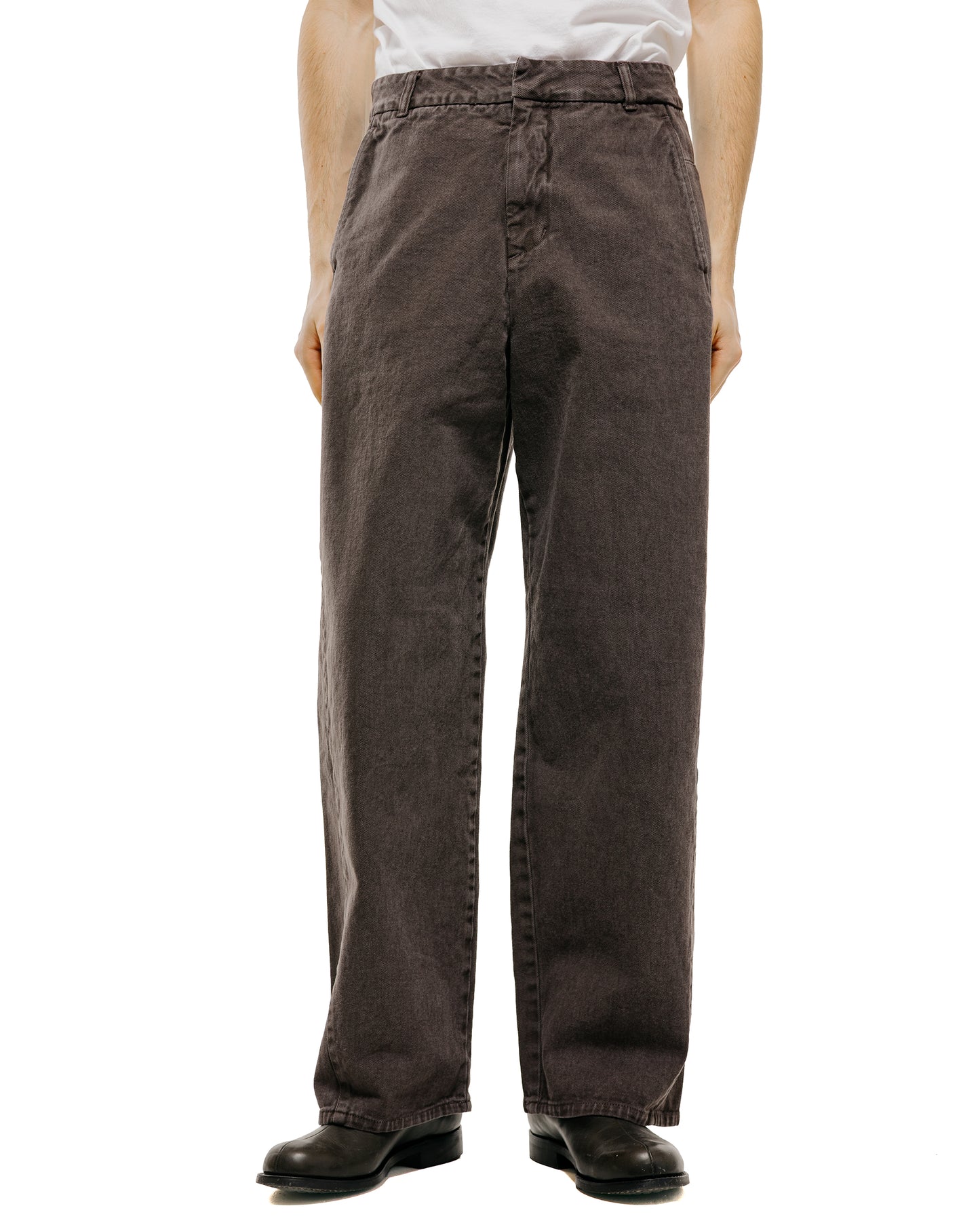 lost & found Amomento Amomento Garments Dyed Curved Seam Denim Brown