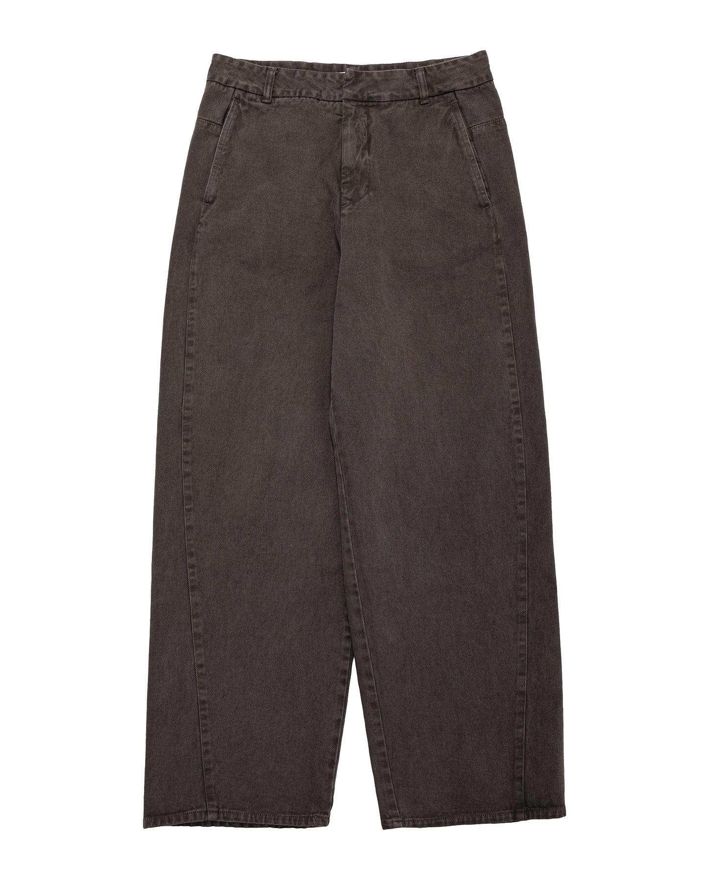 lost & found Amomento Amomento Garments Dyed Curved Seam Denim Brown