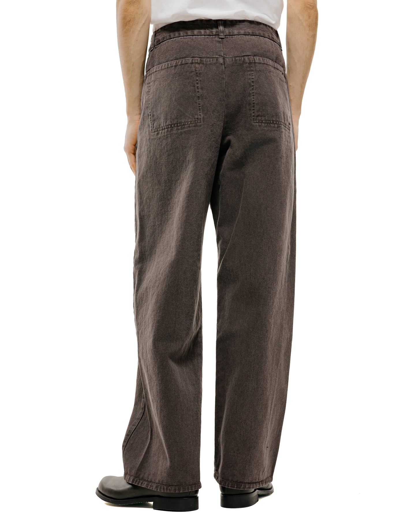 lost & found Amomento Amomento Garments Dyed Curved Seam Denim Brown