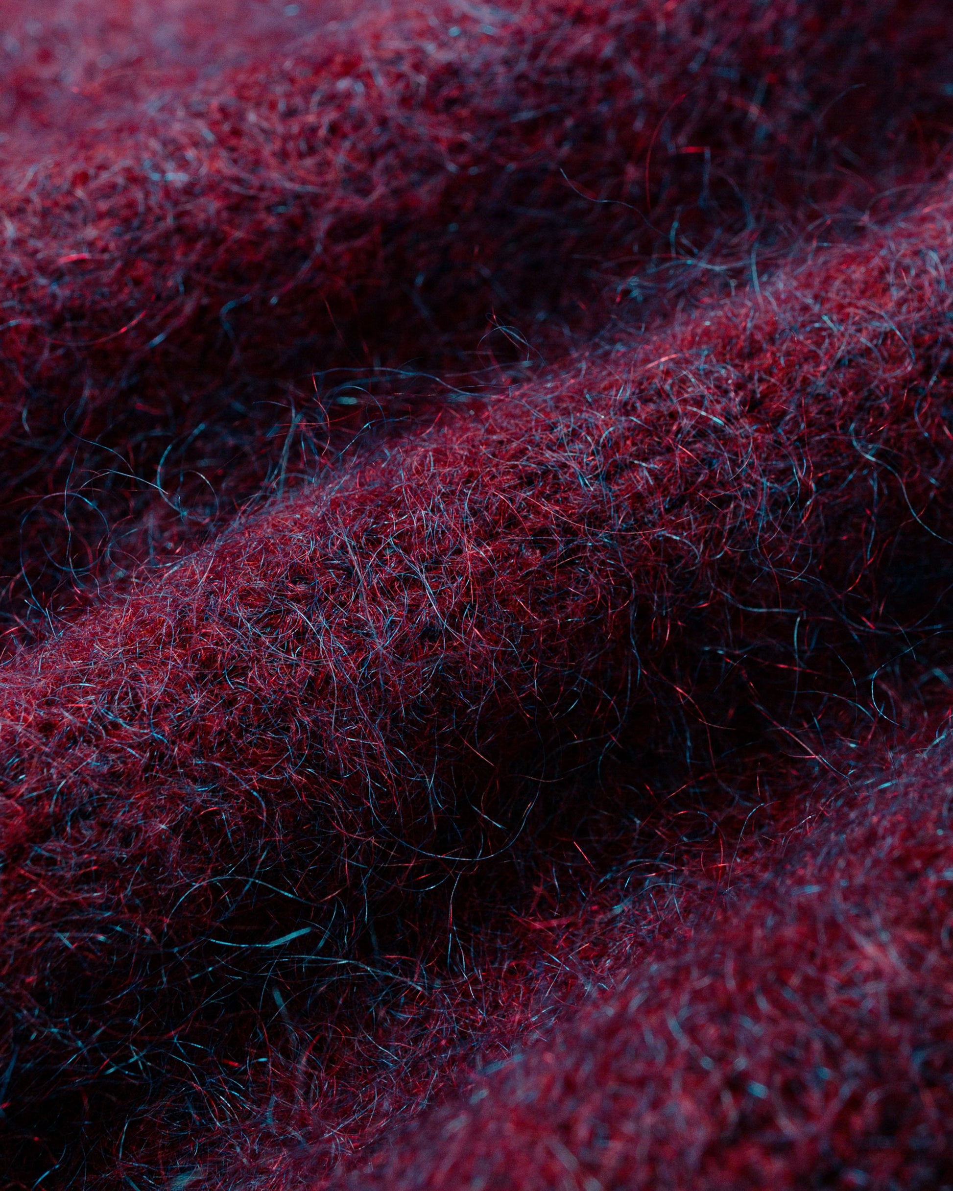 lost & found Amomento Amomento Hairy Rounded Pullover Burgundy
