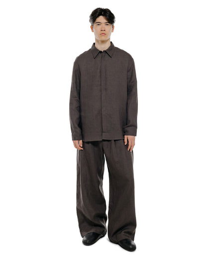 lost & found Amomento Amomento Linen Two Tuck Wide Pants Khaki Grey