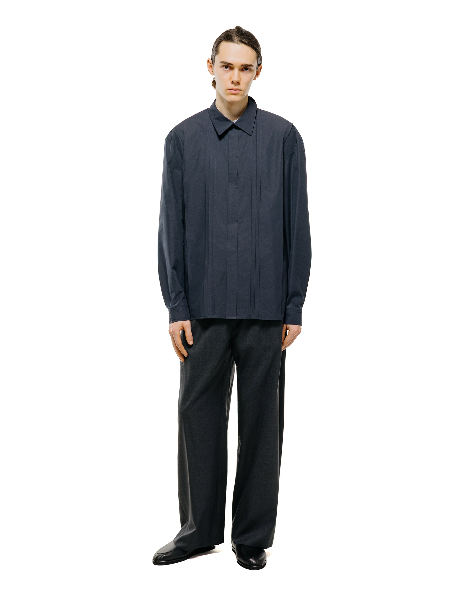 lost & found Amomento Amomento Pleated Shirt Navy