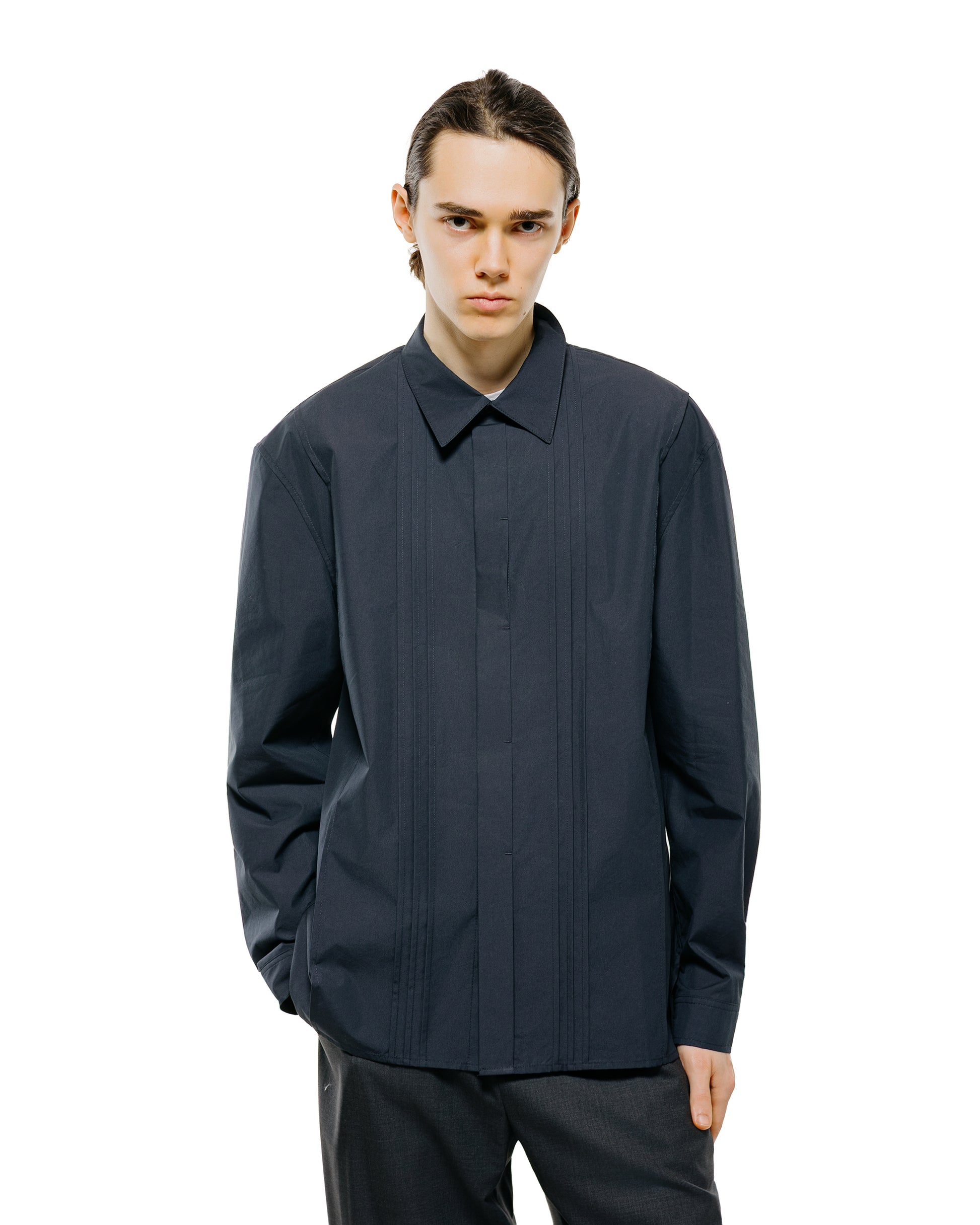 lost & found Amomento Amomento Pleated Shirt Navy