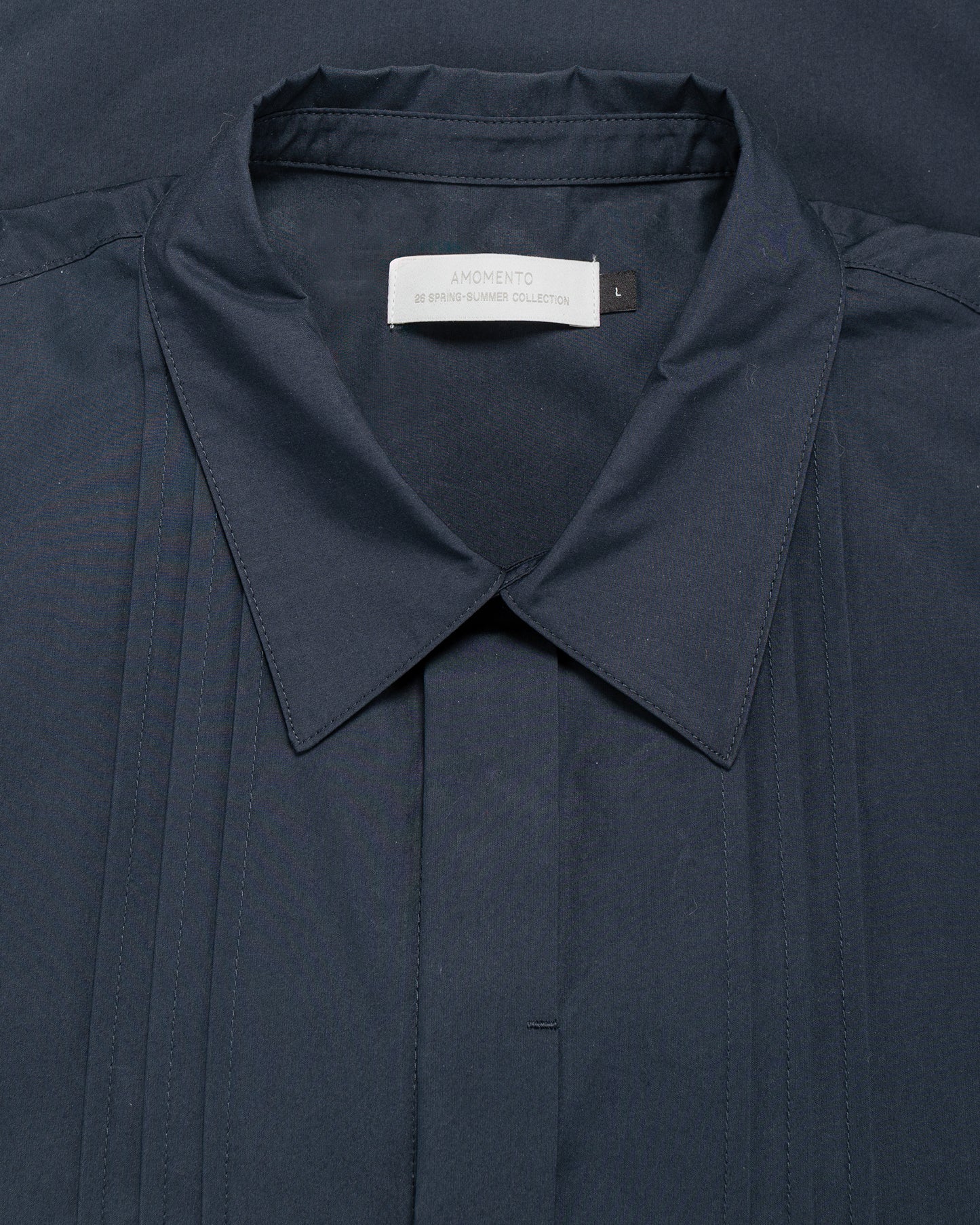 lost & found Amomento Amomento Pleated Shirt Navy