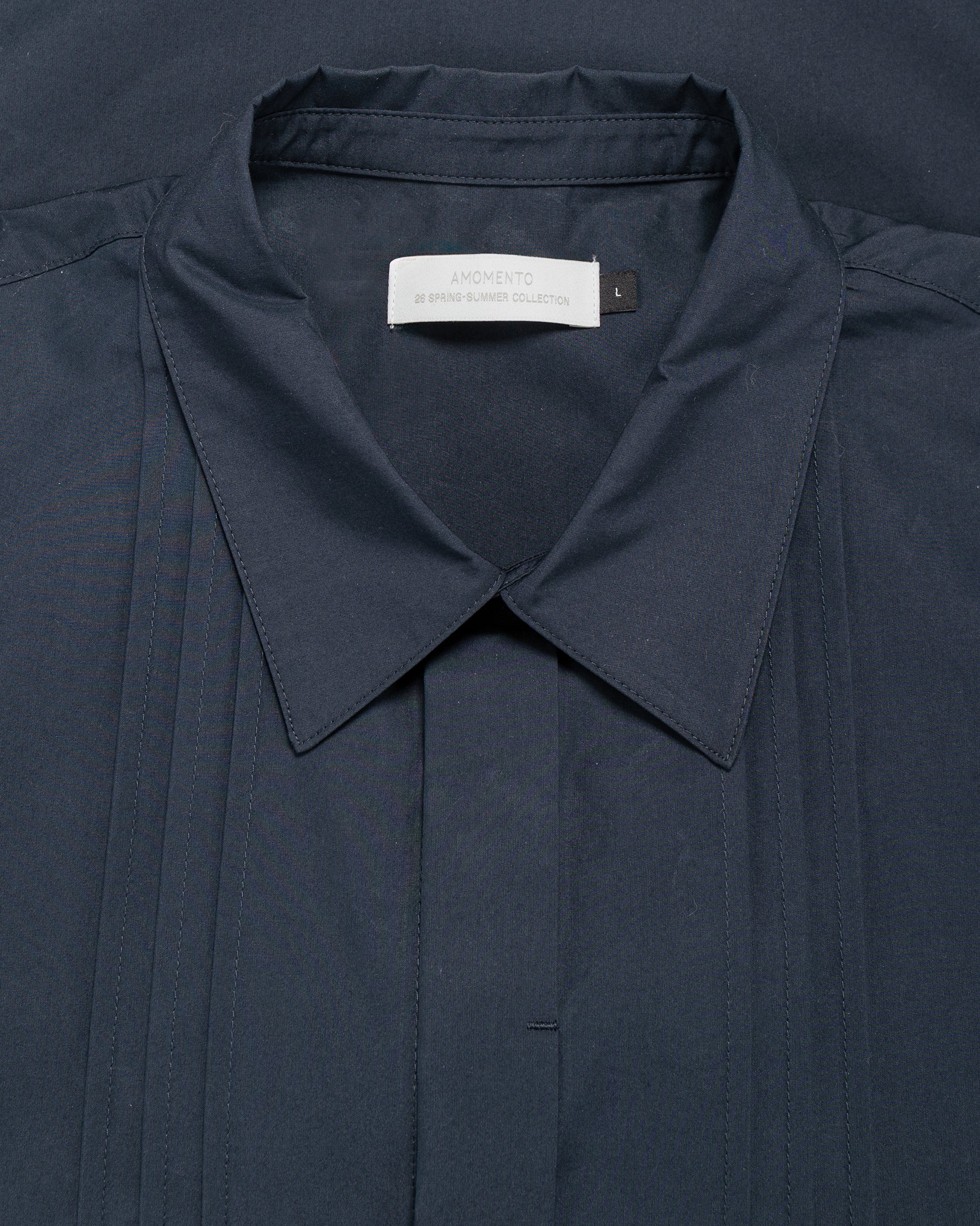 lost & found Amomento Amomento Pleated Shirt Navy