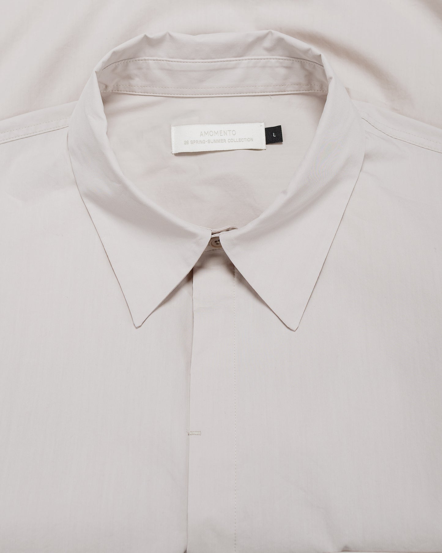 lost & found Amomento Amomento Square Pocket Oversized Shirt Beige