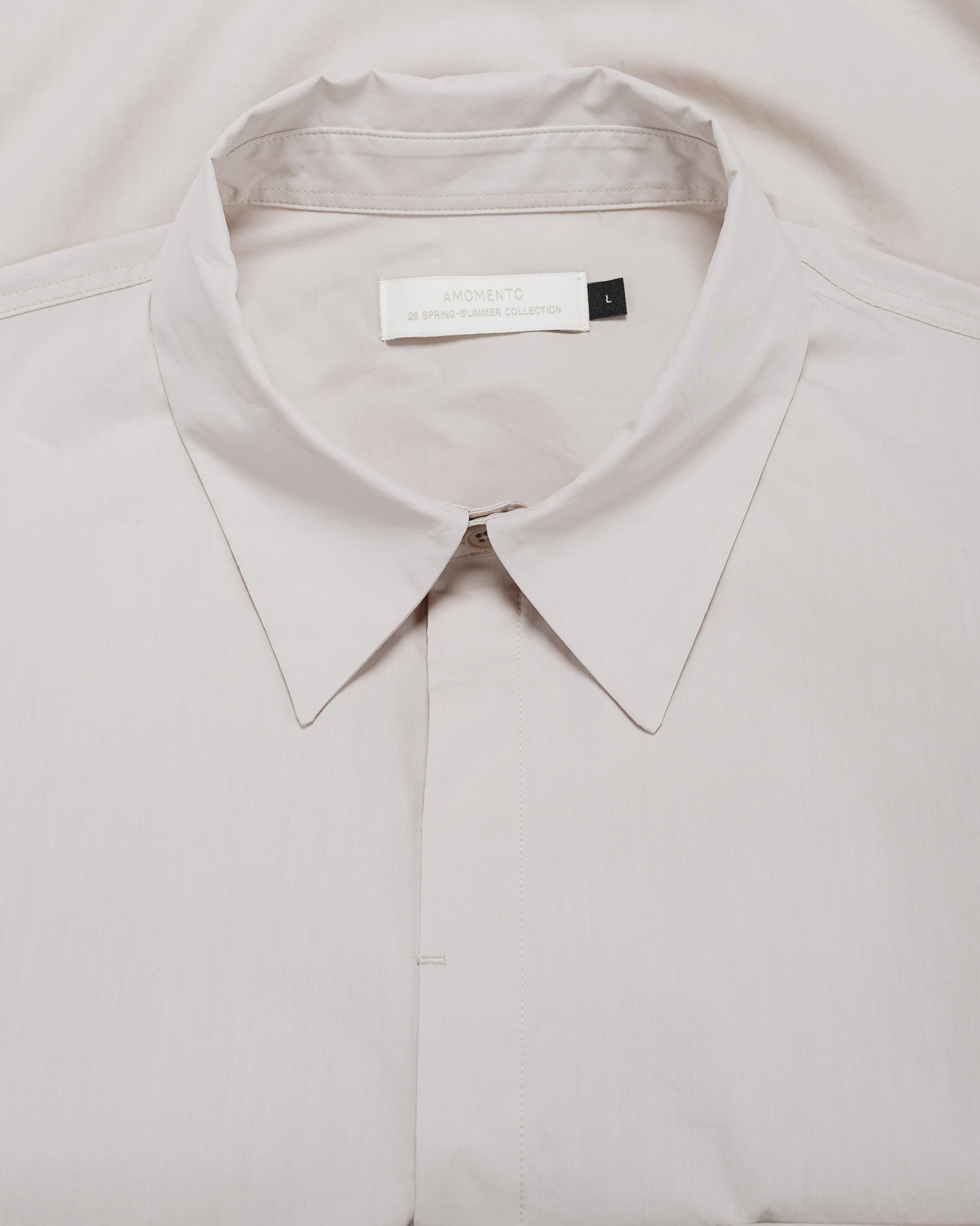 lost & found Amomento Amomento Square Pocket Oversized Shirt Beige