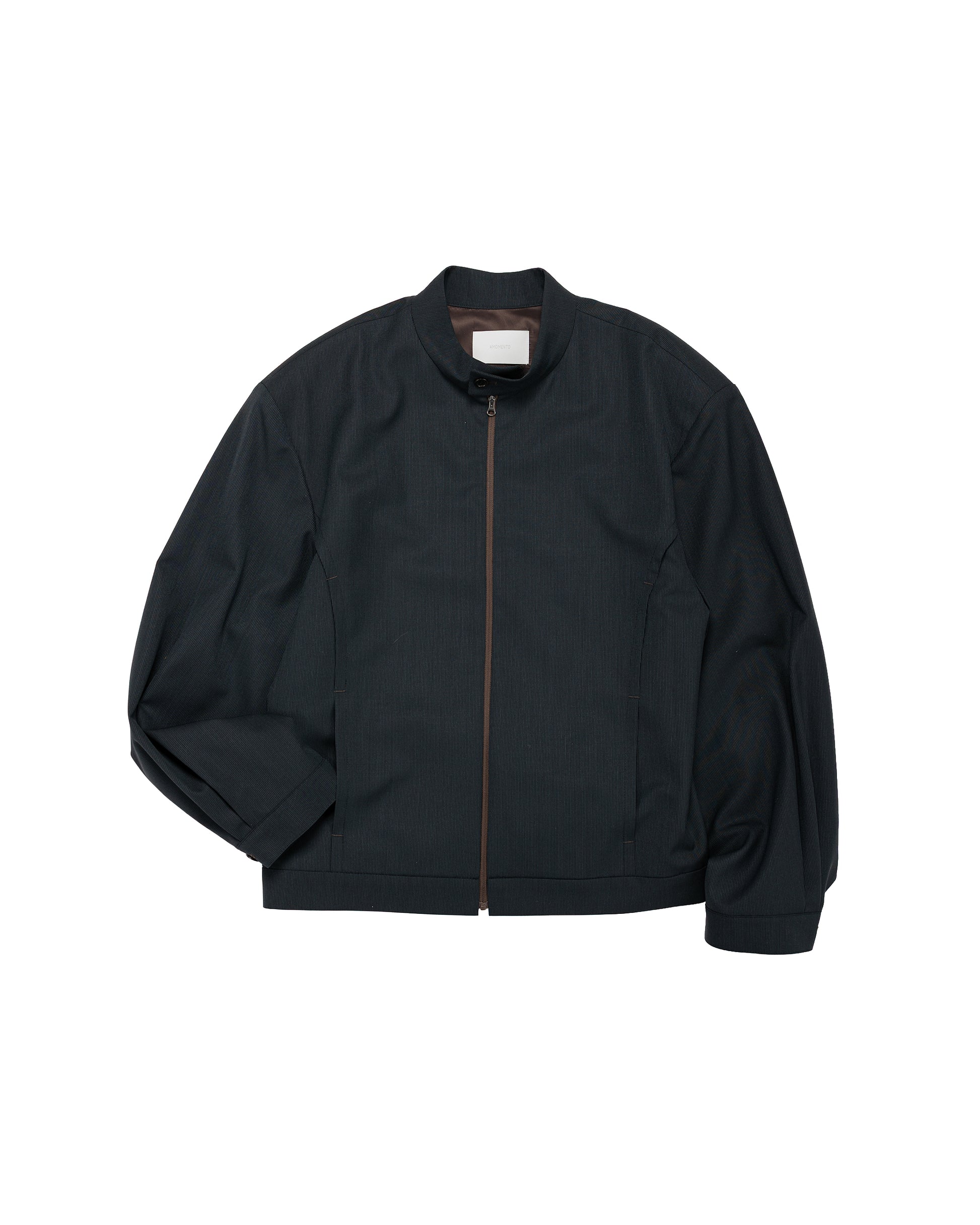 lost & found Amomento Amomento Wool Stripe Zip-Up Jumper Black