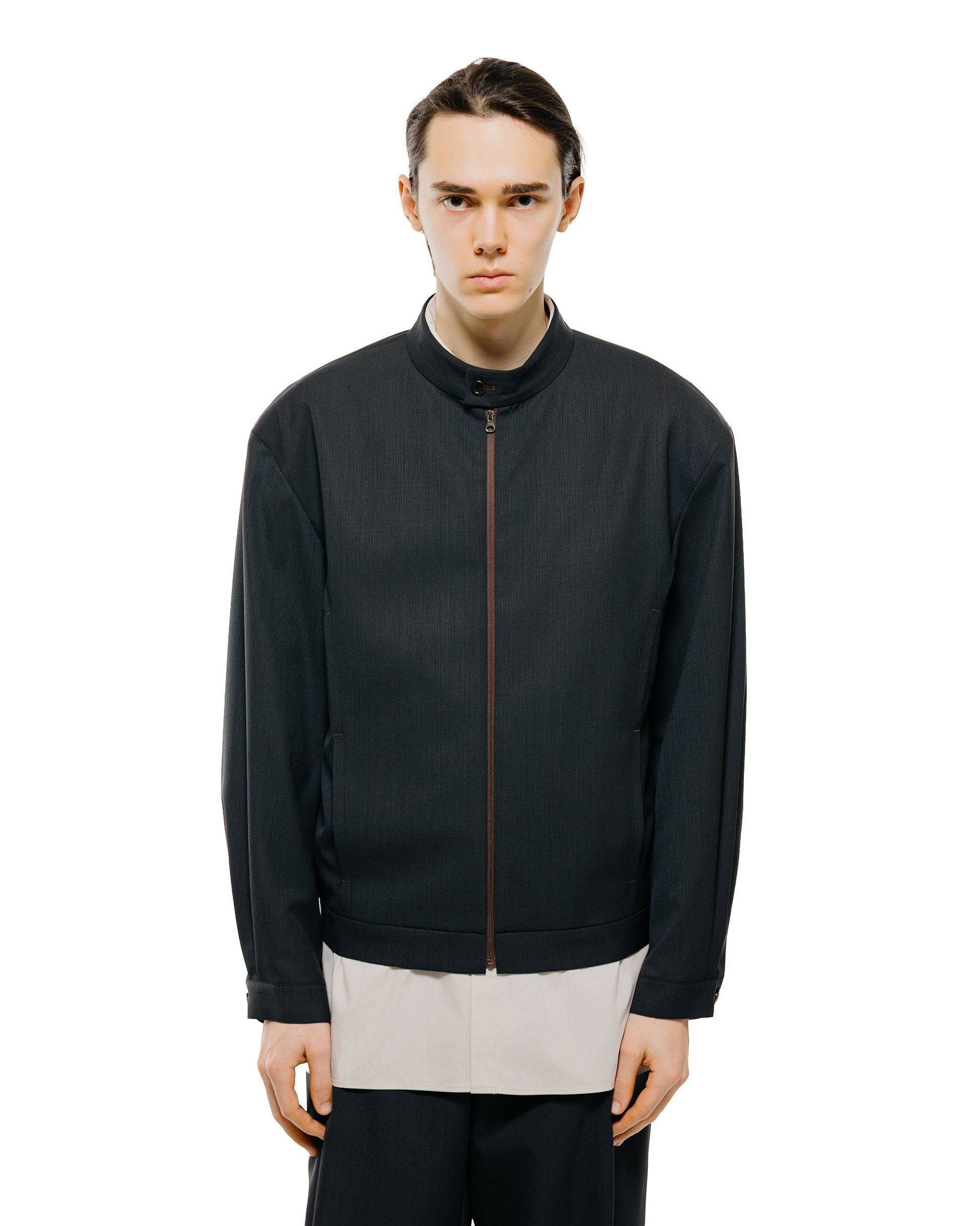 lost & found Amomento Amomento Wool Stripe Zip-Up Jumper Black