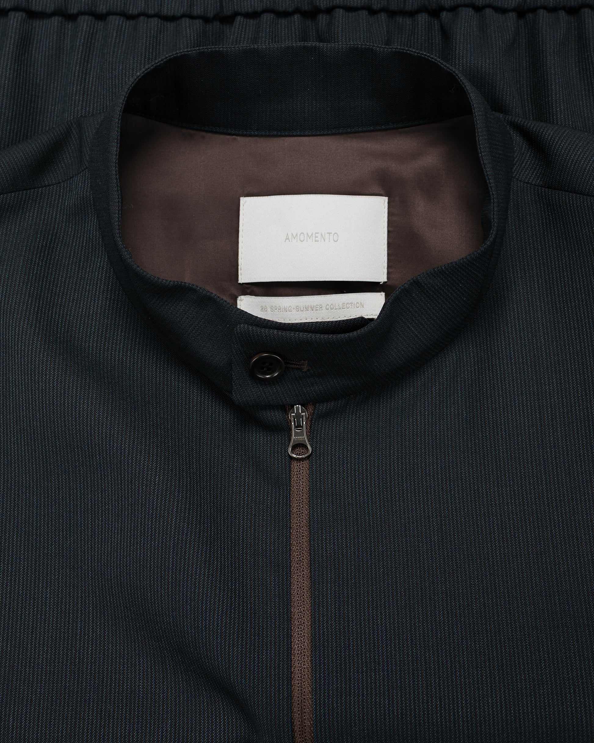 lost & found Amomento Amomento Wool Stripe Zip-Up Jumper Black