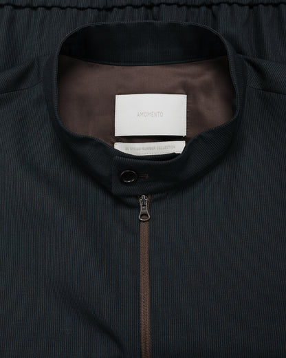lost & found Amomento Amomento Wool Stripe Zip-Up Jumper Black