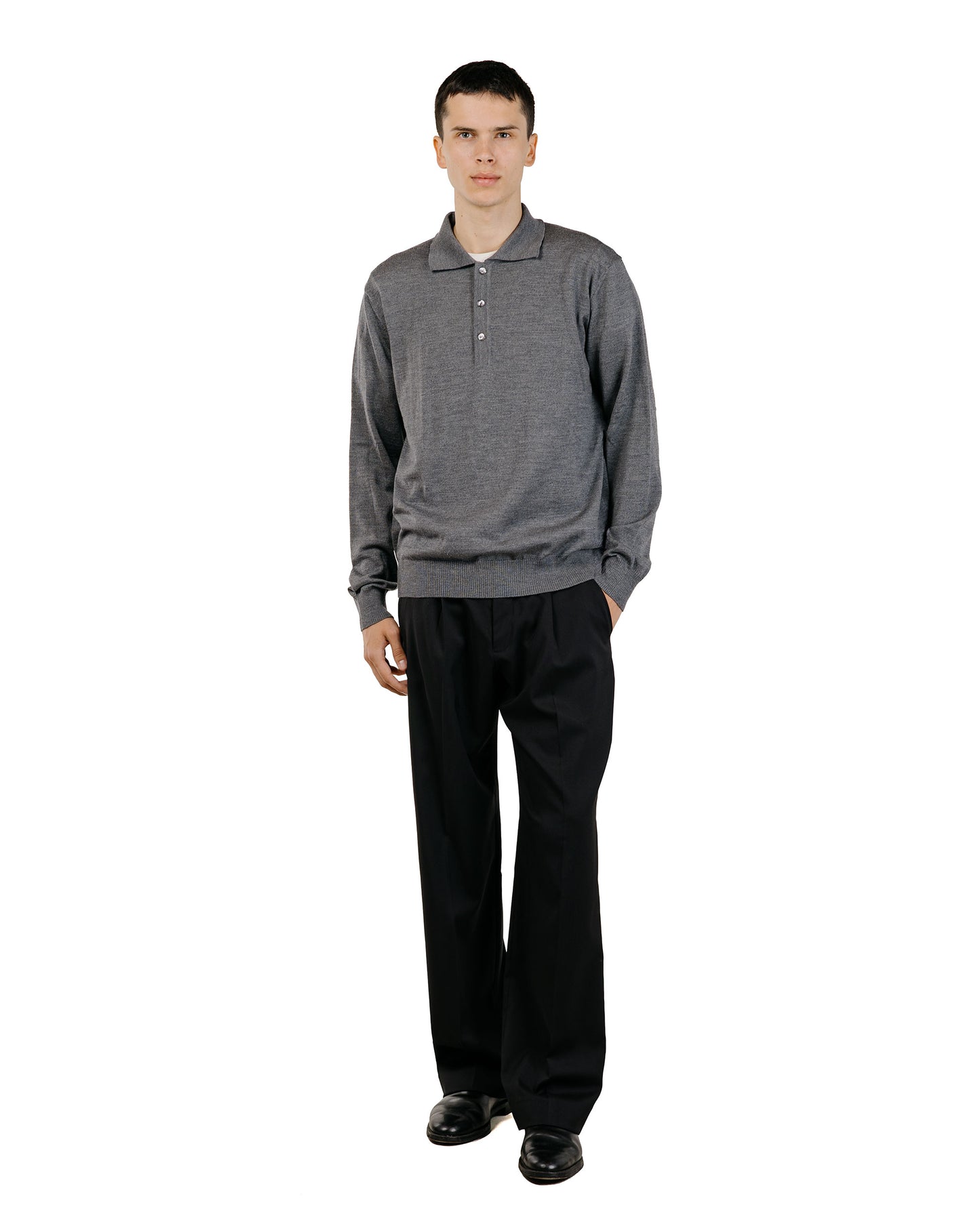 Another Aspect Another Polo Shirt 2.0 Grey Melange