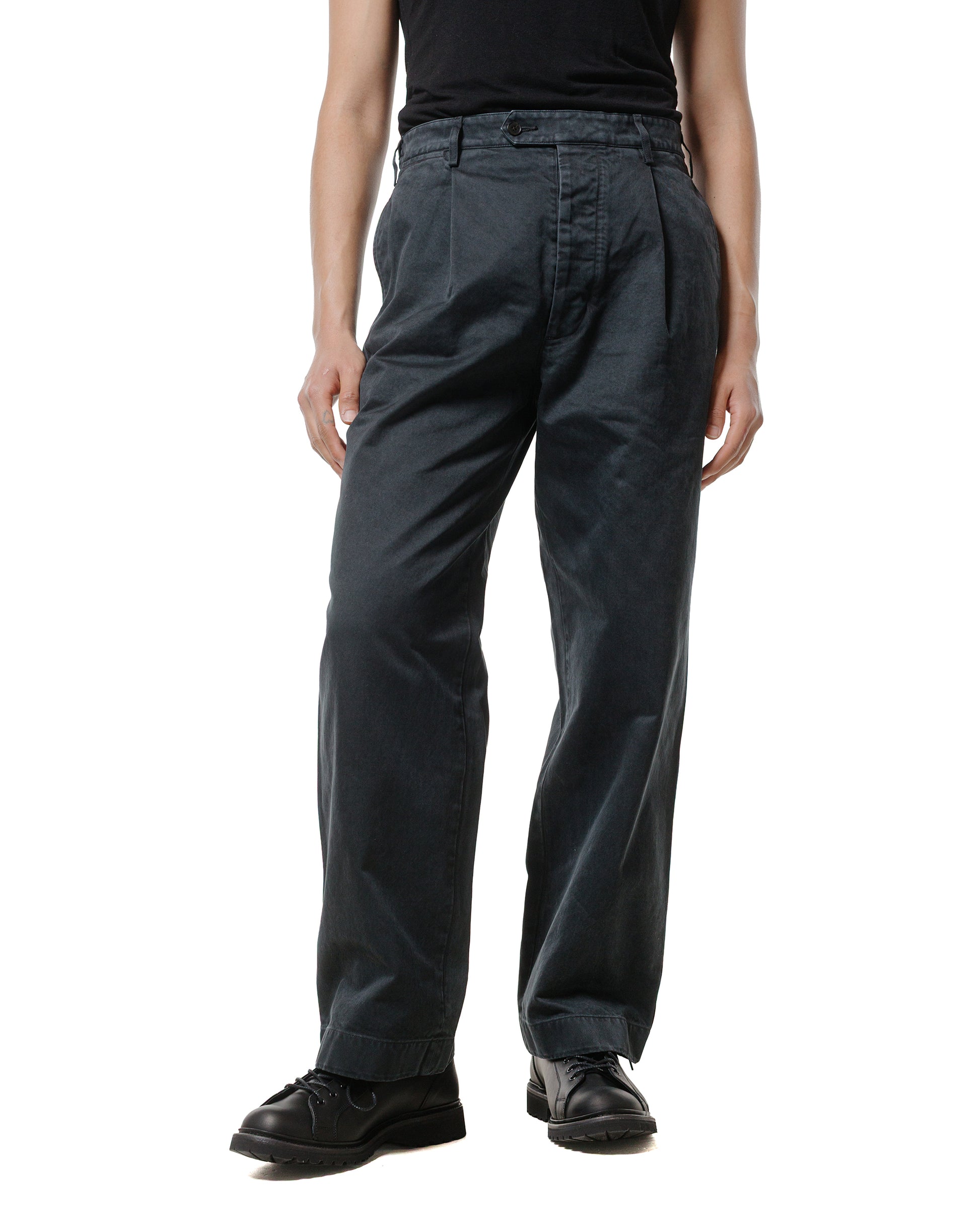 lost & found Auralee Auralee Garment Dyed Finx Chino One-Tuck Pants Black