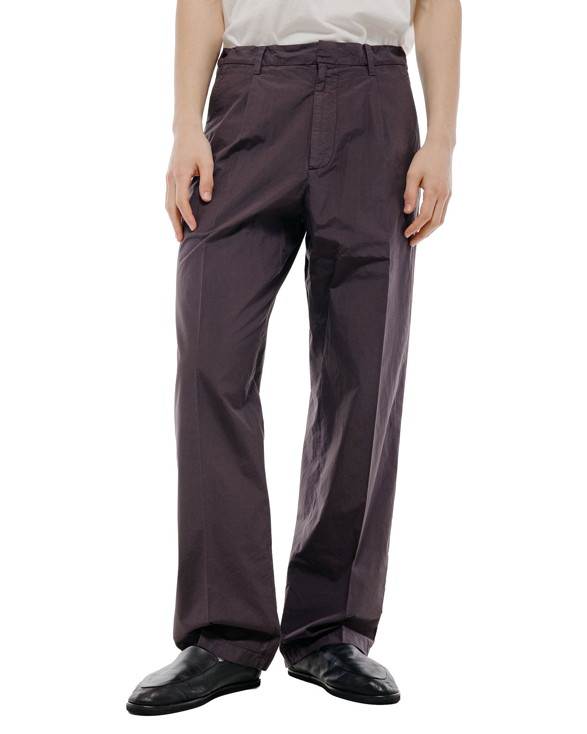 lost & found Auralee Auralee Garment Dyed Finx Shuttle Weather One-Tuck Slacks Dark Brown