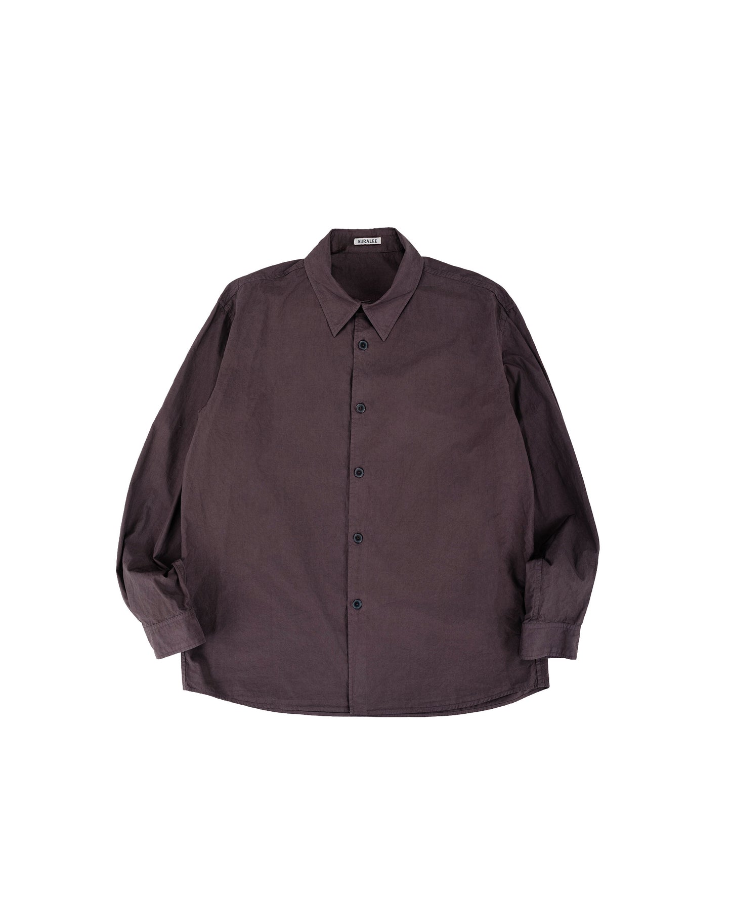 lost & found Auralee Auralee Garment Dyed Finx Shuttle Weather Shirt Dark Brown