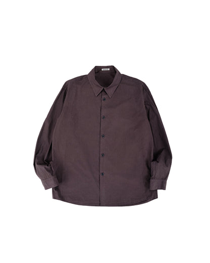 lost & found Auralee Auralee Garment Dyed Finx Shuttle Weather Shirt Dark Brown
