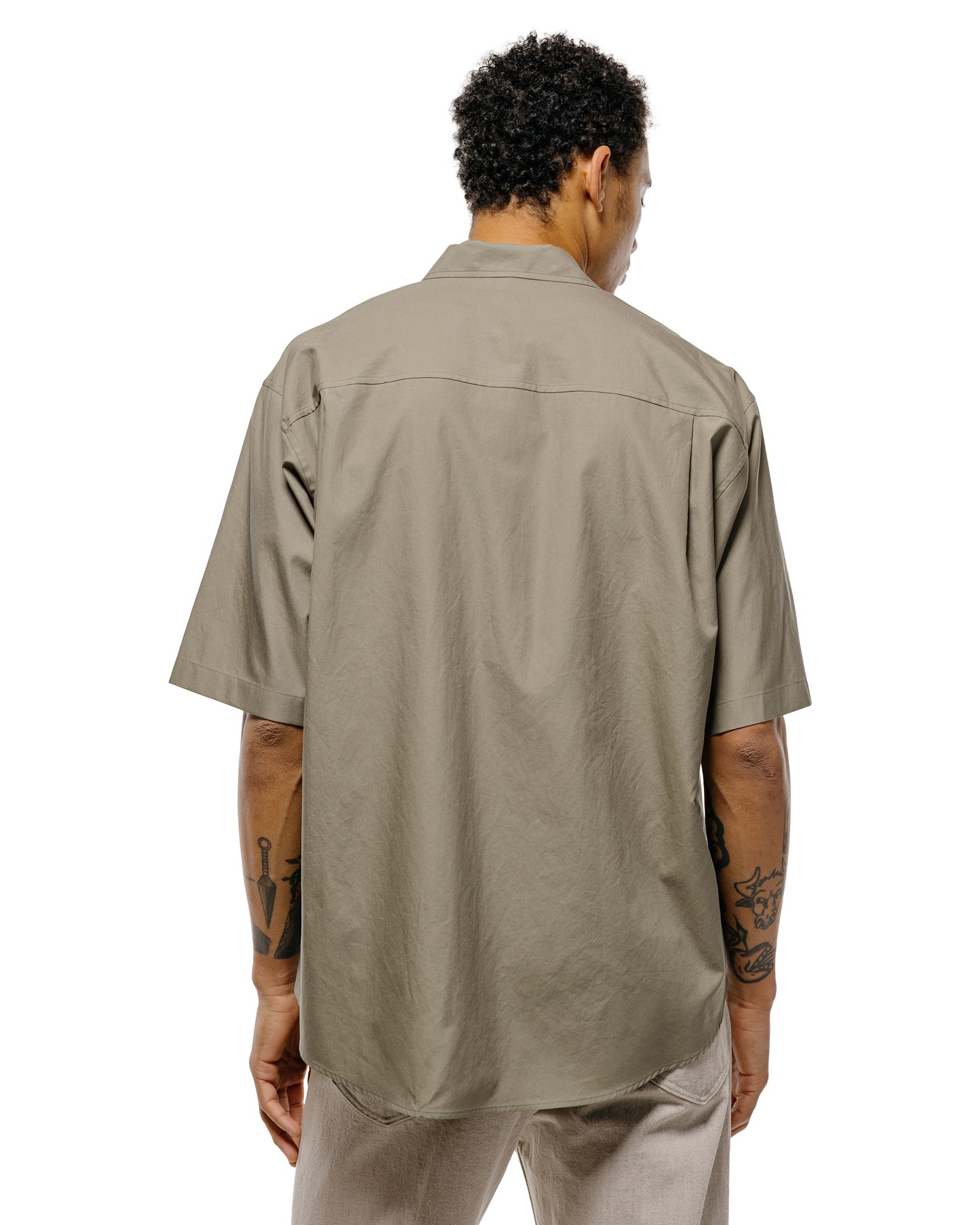 lost & found Auralee Auralee Washed Finx Twill Big Half Sleeved Shirt Olive