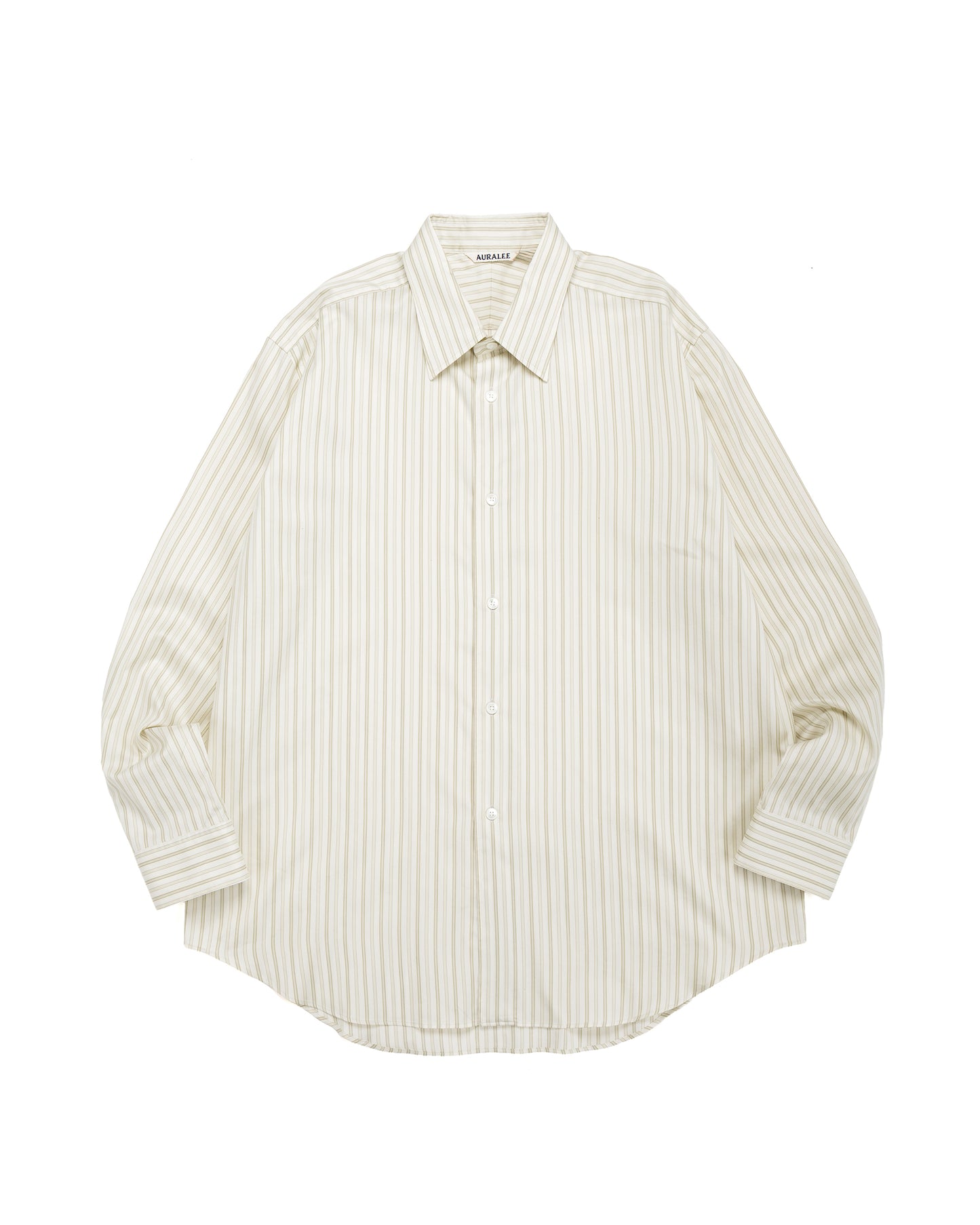 lost & found Auralee Auralee Cotton Silk Stripe Shirt Ivory Stripe
