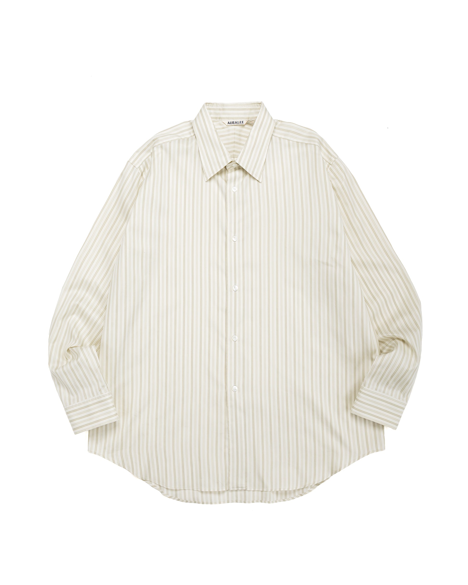 lost & found Auralee Auralee Cotton Silk Stripe Shirt Ivory Stripe