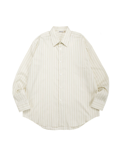 lost & found Auralee Auralee Cotton Silk Stripe Shirt Ivory Stripe