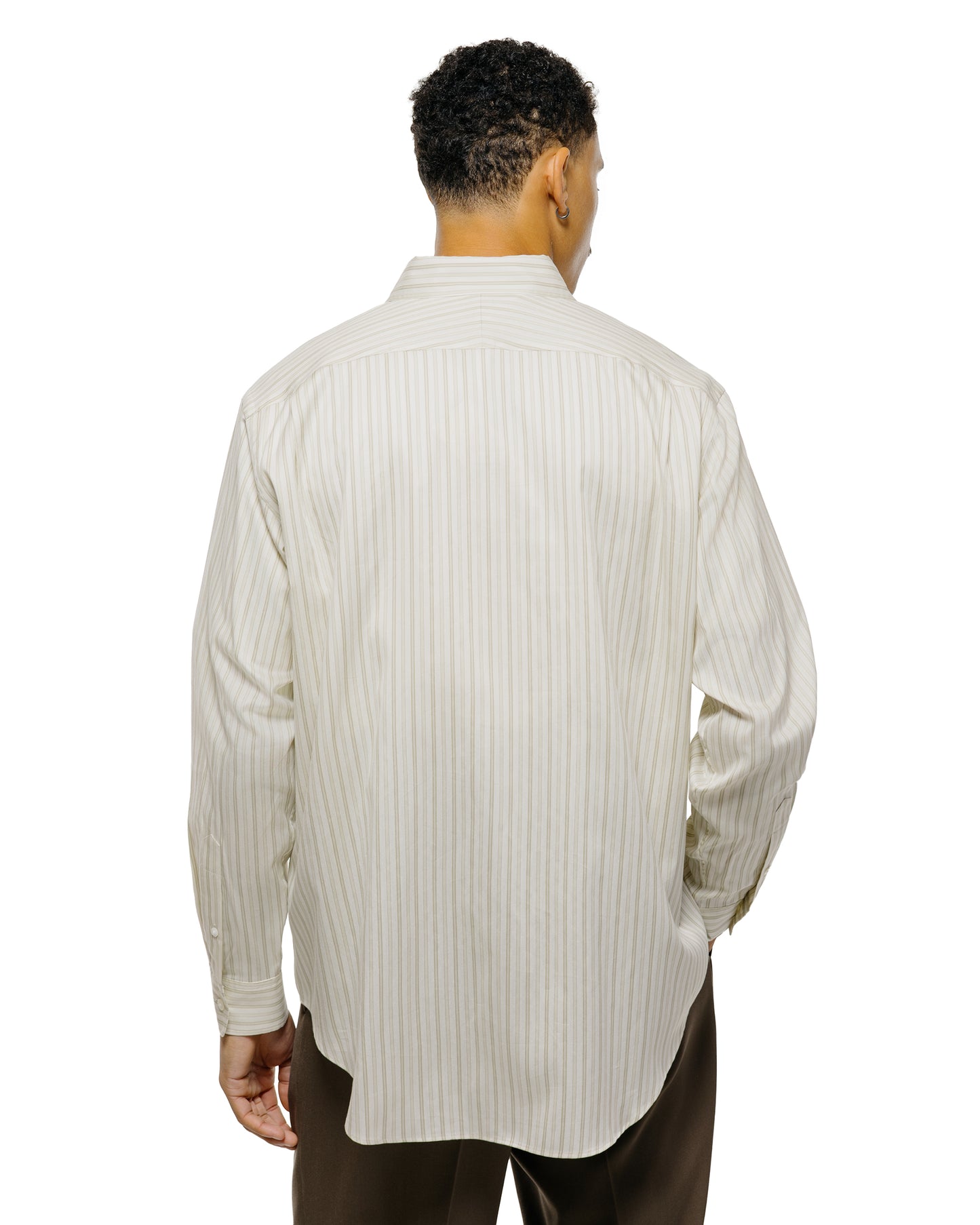 lost & found Auralee Auralee Cotton Silk Stripe Shirt Ivory Stripe
