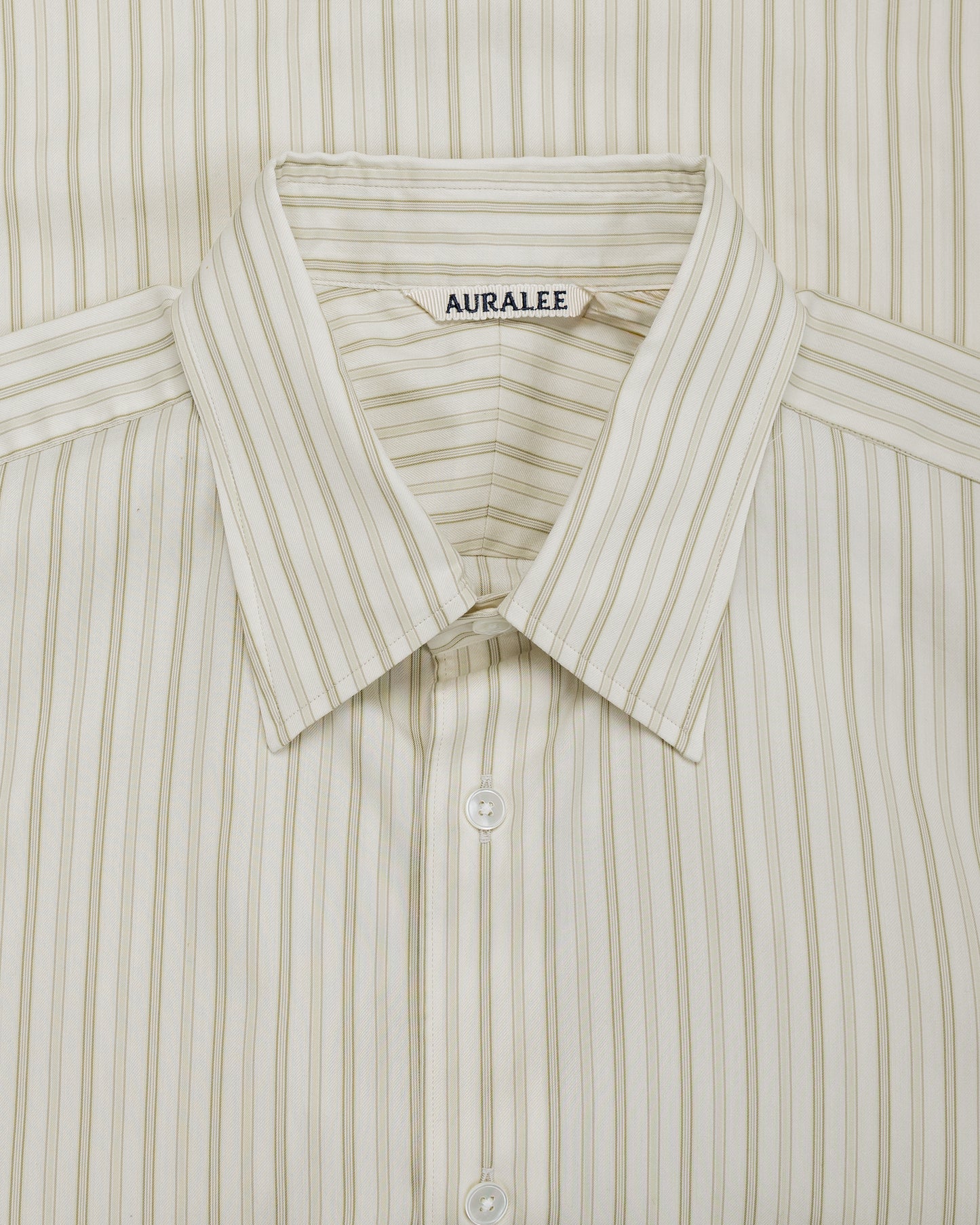 lost & found Auralee Auralee Cotton Silk Stripe Shirt Ivory Stripe