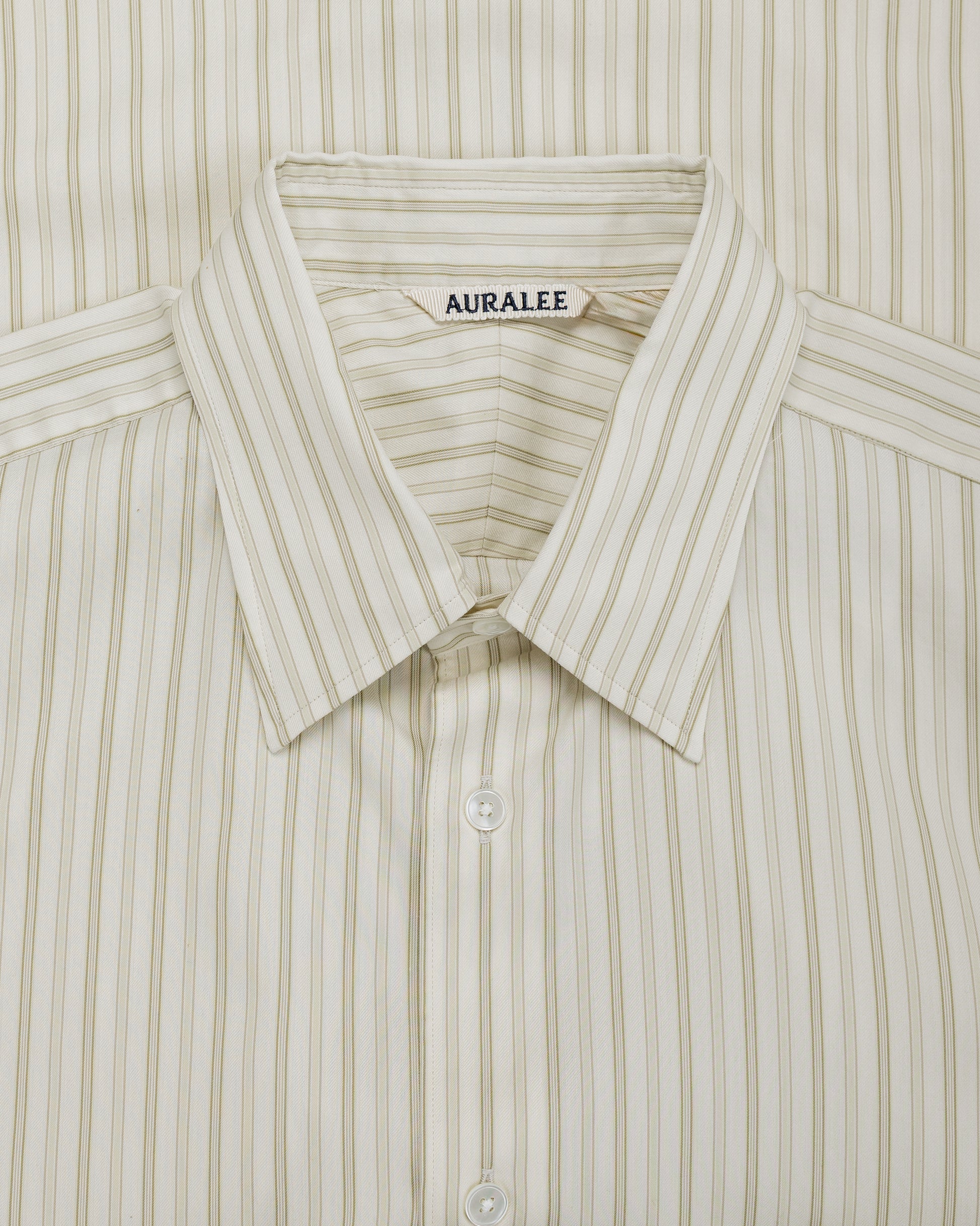 lost & found Auralee Auralee Cotton Silk Stripe Shirt Ivory Stripe