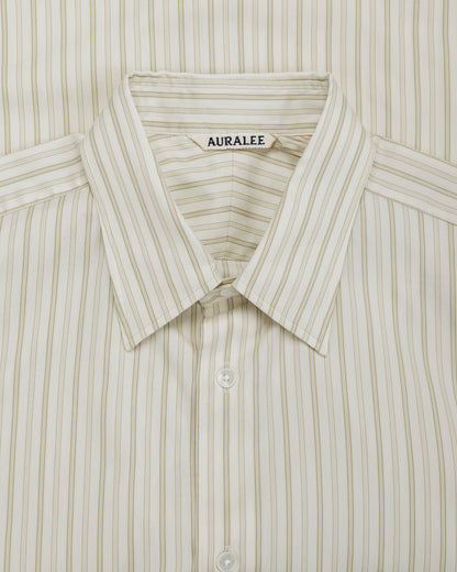 lost & found Auralee Auralee Cotton Silk Stripe Shirt Ivory Stripe