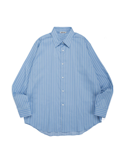 lost & found Auralee Auralee Cotton Silk Stripe Shirt Sax Blue Stripe